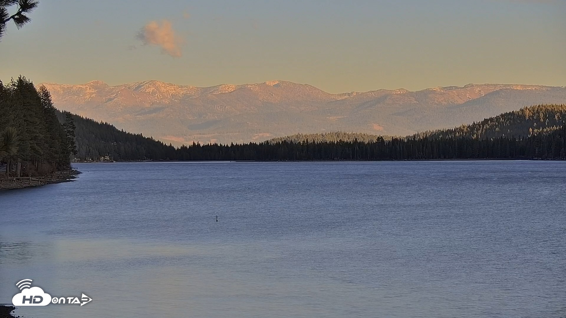 Snapshot of Donner Lake and Village Live Webcam taken Dec 17, 2025, 3:46pm PST