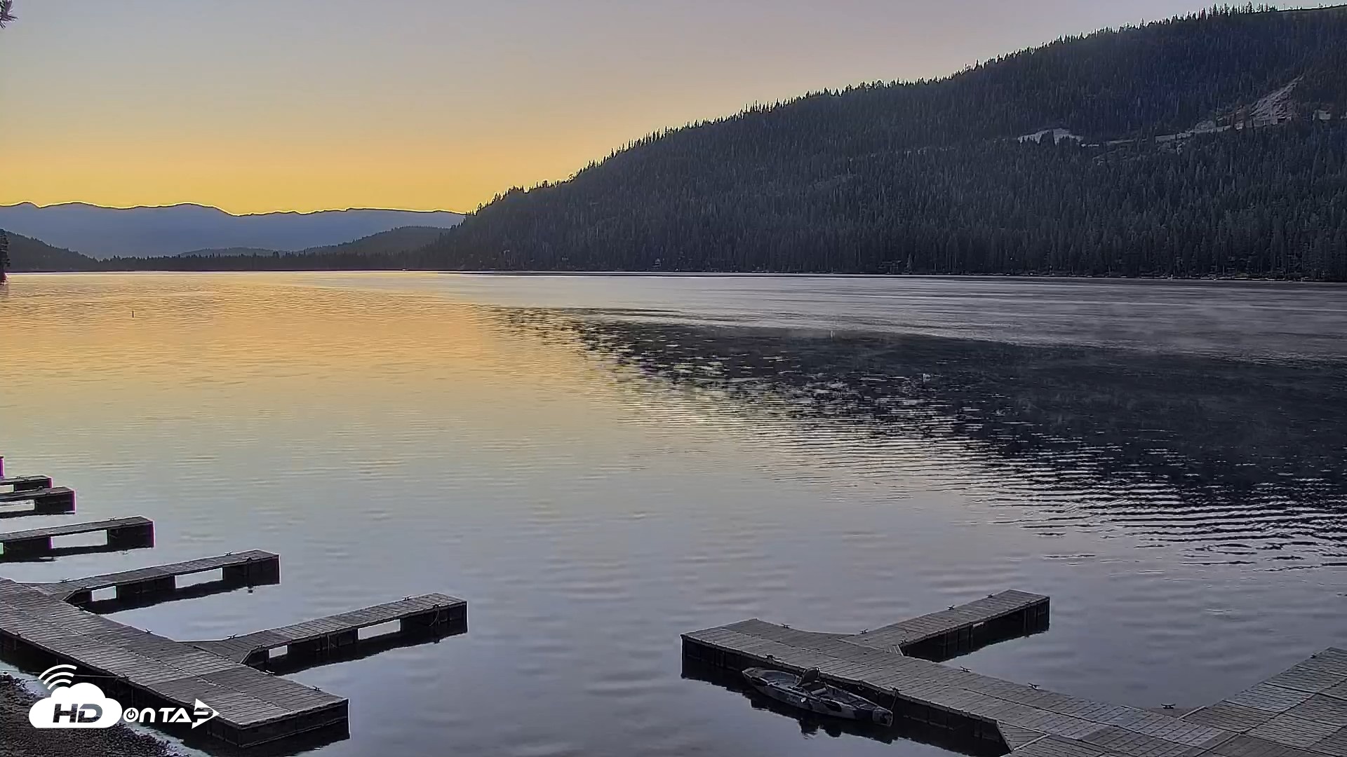 Snapshot of Donner Lake and Village Live Webcam taken Sep 19, 2026, 6:42am PDT