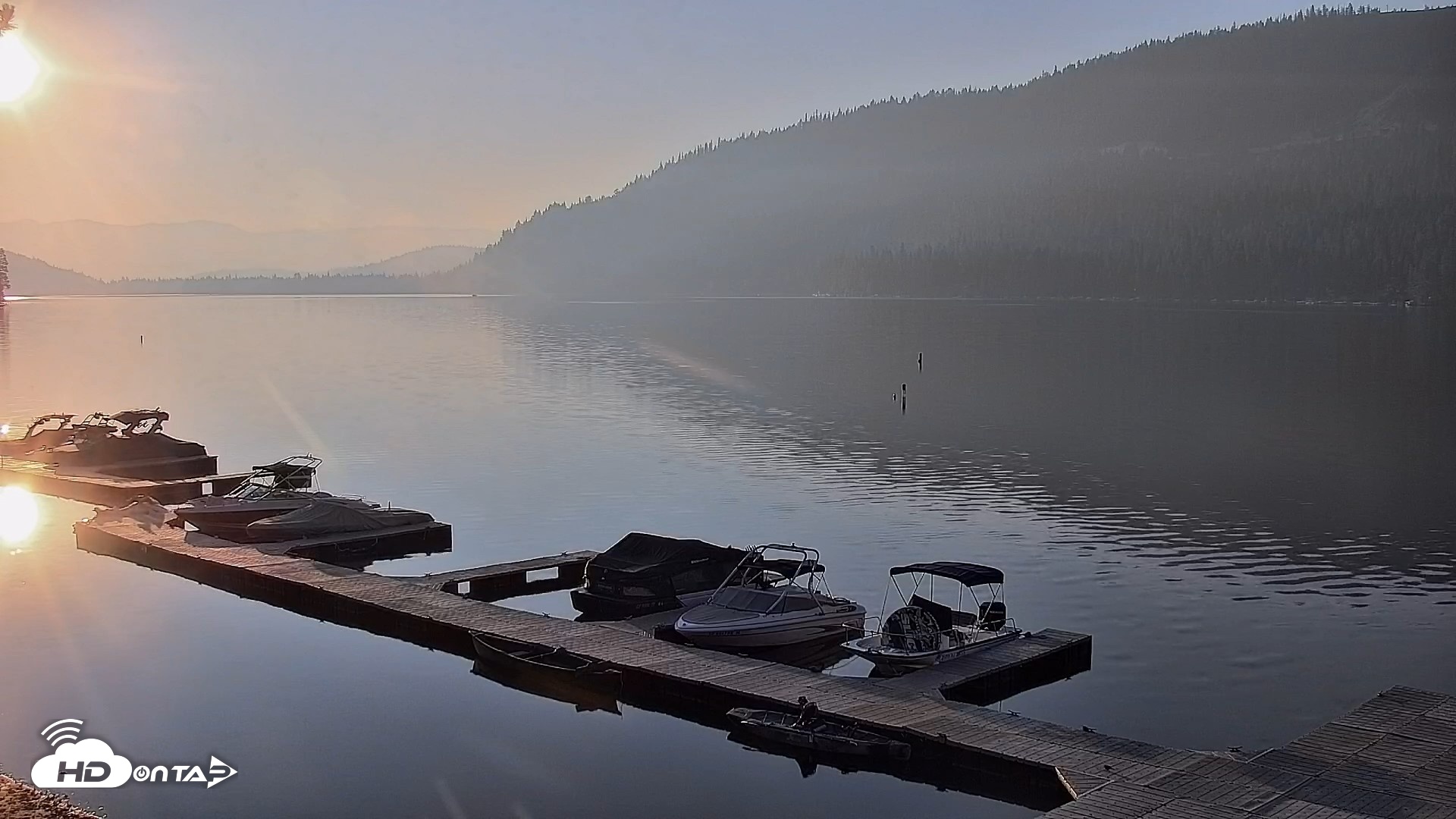 Snapshot of Donner Lake and Village Live Webcam taken Aug 31, 2026, 7:13am PDT