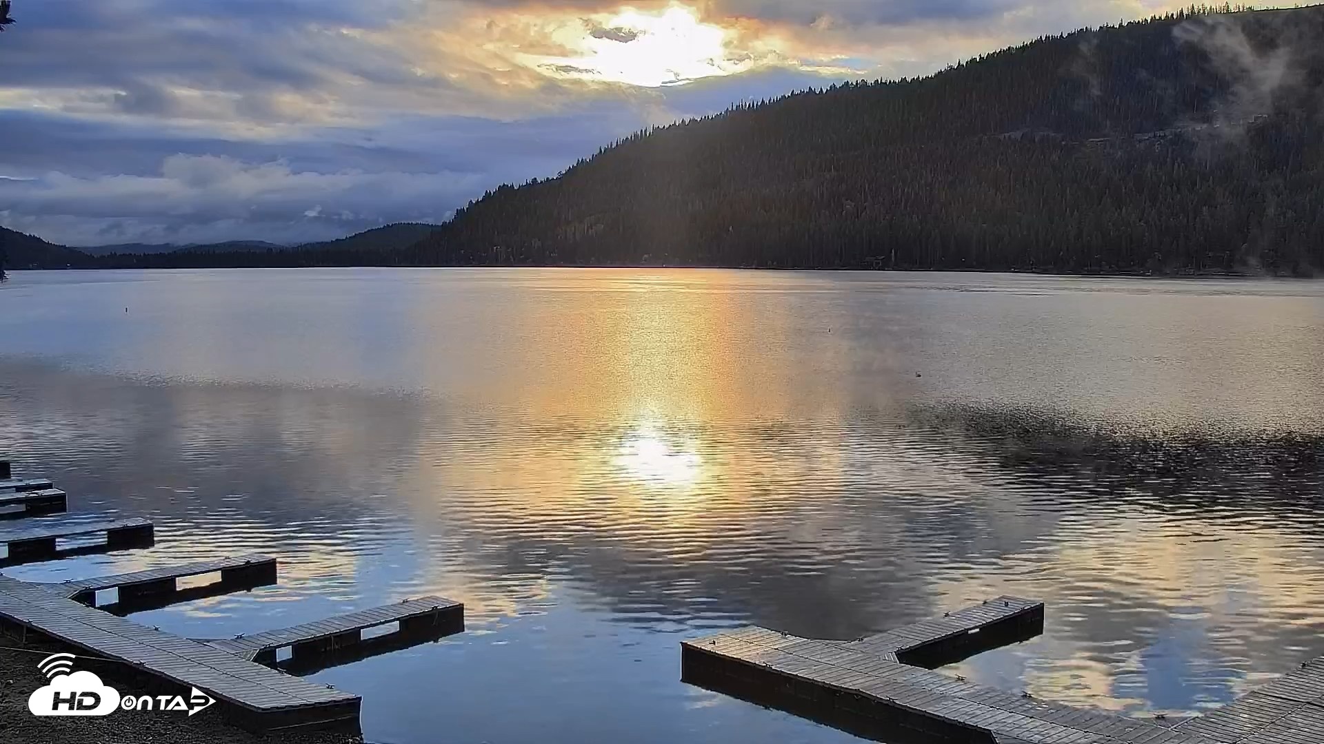 Snapshot of Donner Lake and Village Live Webcam taken Oct 23, 2026, 7:58am PDT