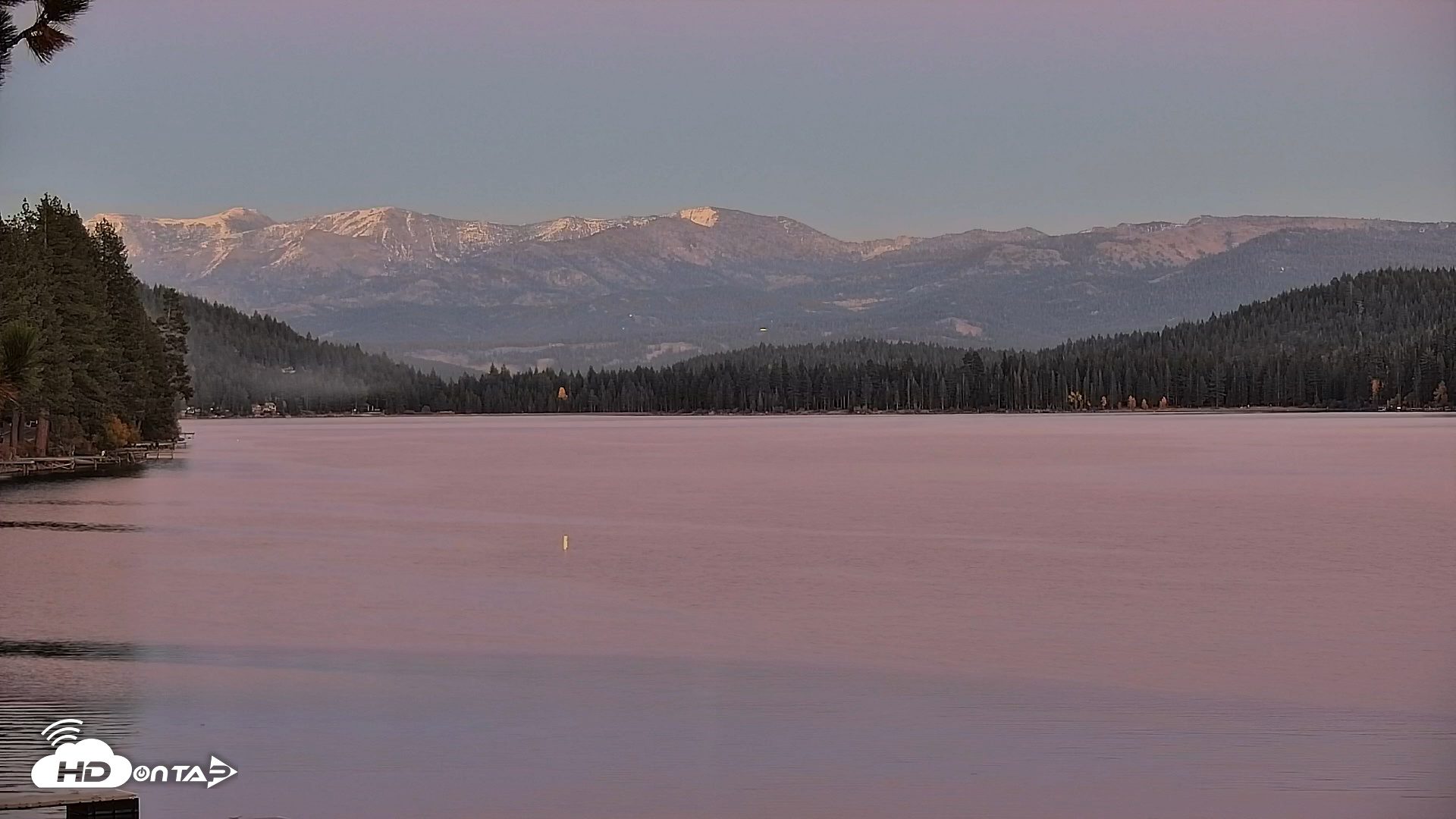 Snapshot of Donner Lake and Village Live Webcam taken Oct 20, 2025, 6:28pm PDT