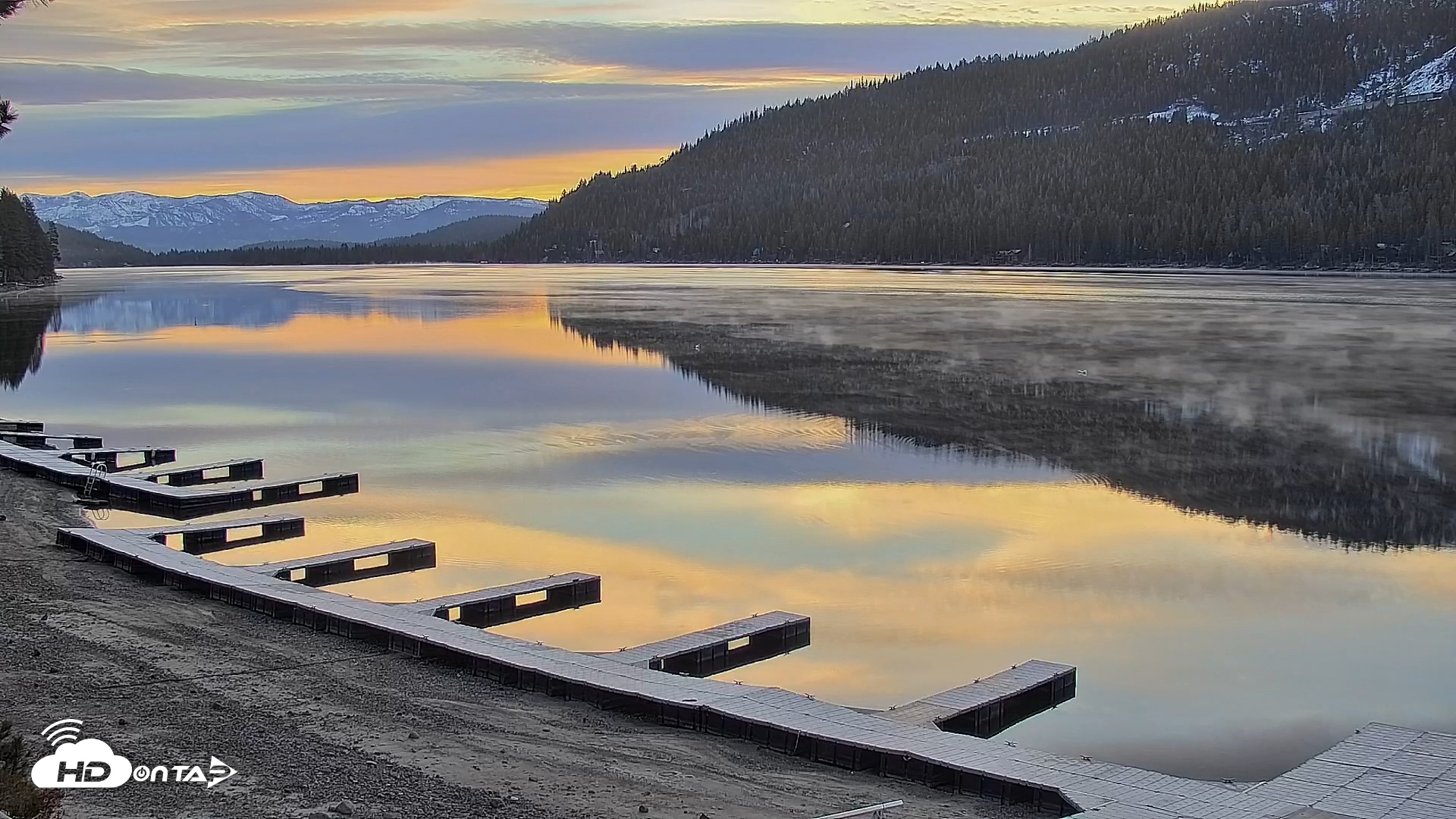 Snapshot of Donner Lake and Village Live Webcam taken Nov 27, 2025, 7:10am PST