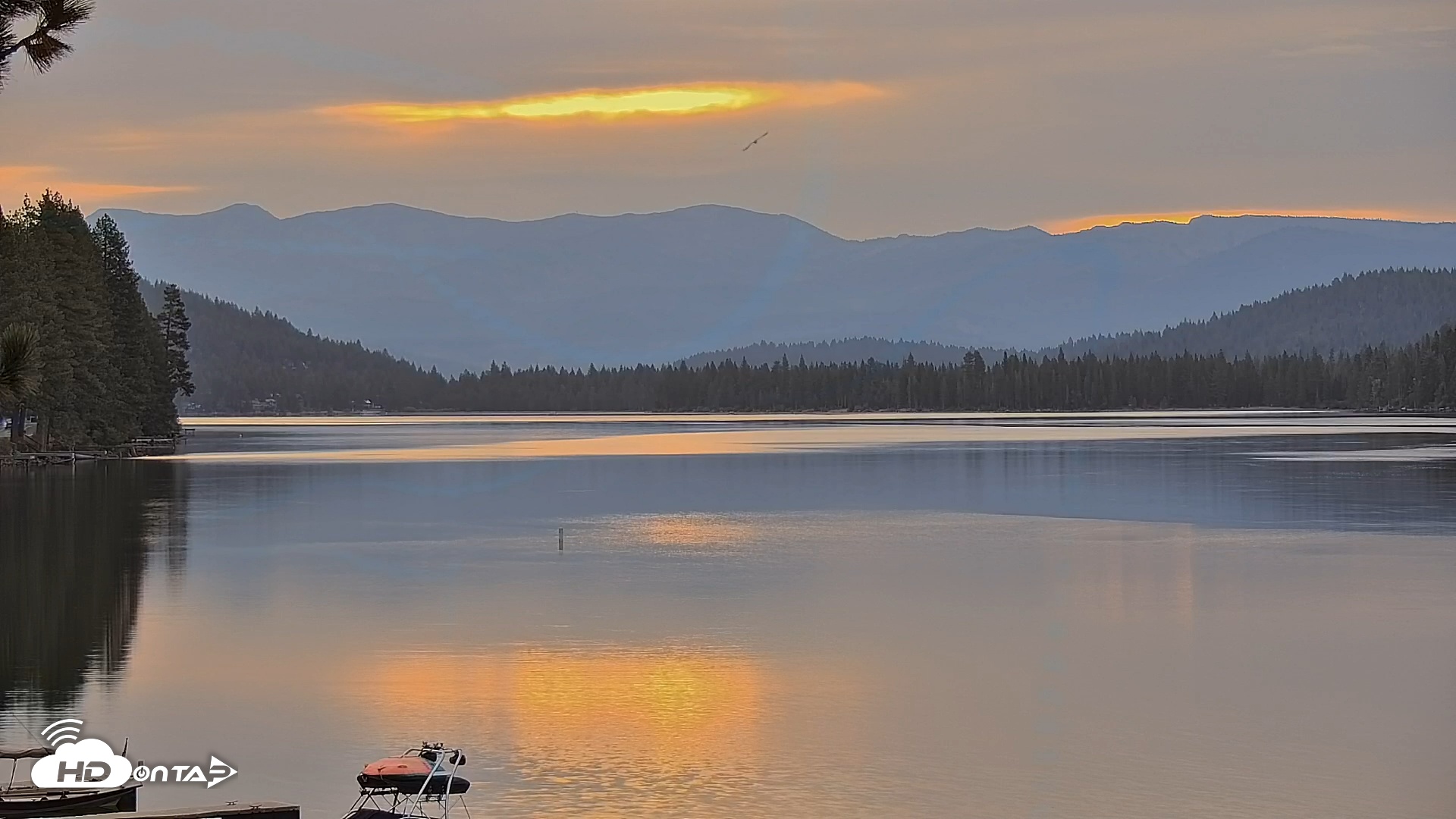 Snapshot of Donner Lake and Village Live Webcam taken Sep 18, 2025, 7:03am PDT