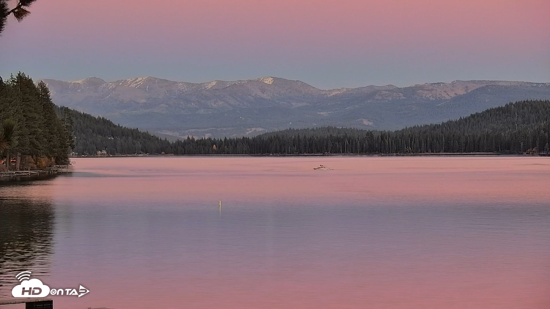 Snapshot of Donner Lake and Village Live Webcam taken Oct 29, 2025, 6:14pm PDT