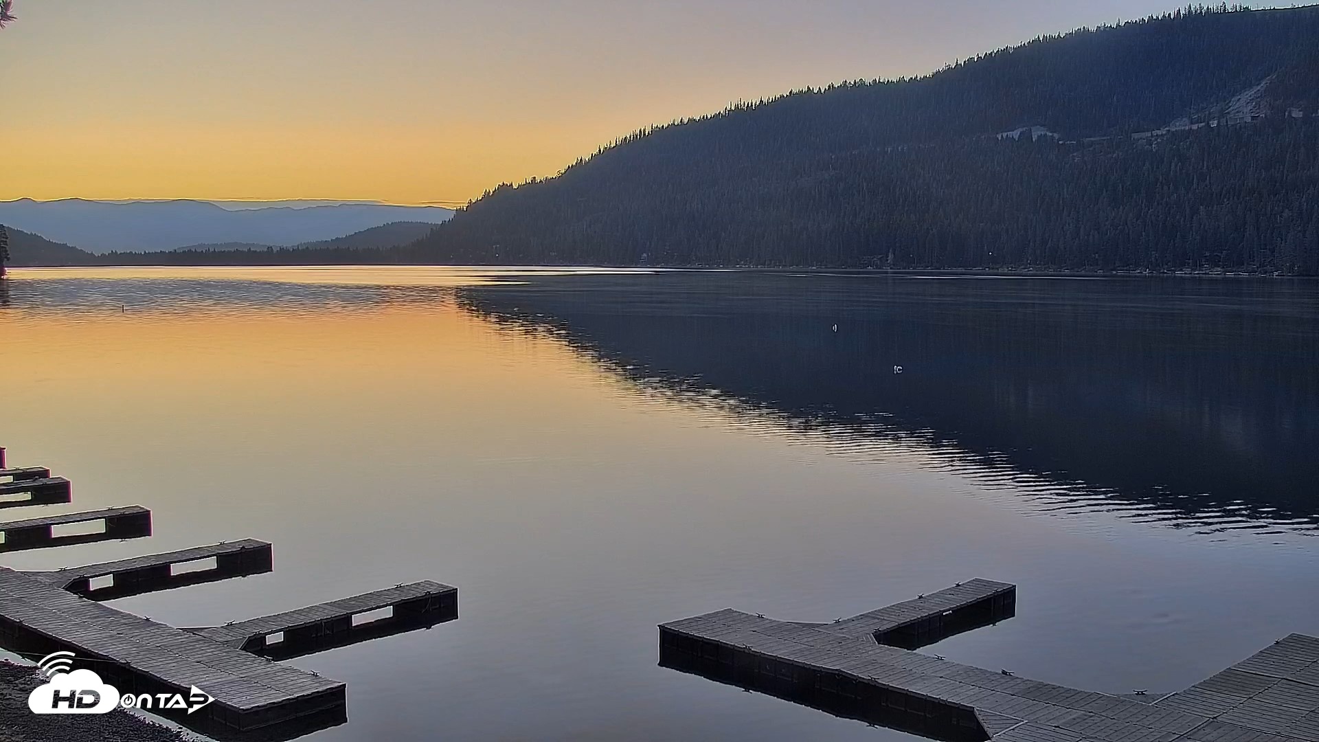 Snapshot of Donner Lake and Village Live Webcam taken Sep 22, 2026, 6:37am PDT