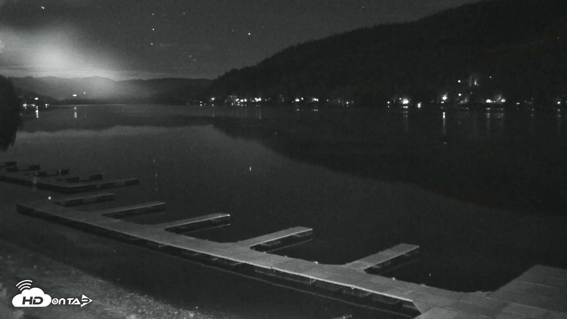 Snapshot of Donner Lake and Village Live Webcam taken Nov 8, 2025, 9:03pm PST