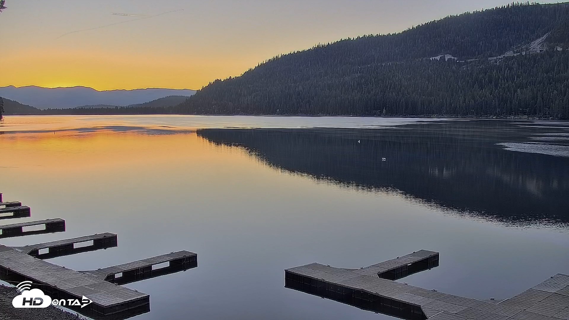 Snapshot of Donner Lake and Village Live Webcam taken Sep 23, 2026, 6:55am PDT