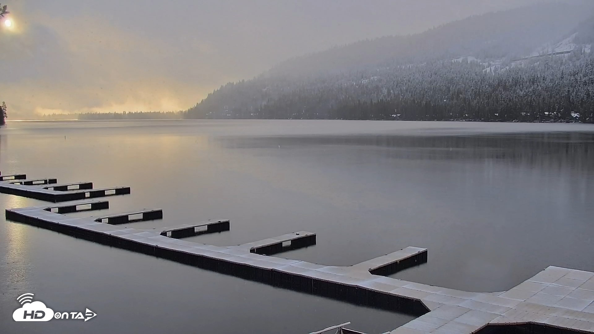 Snapshot of Donner Lake and Village Live Webcam taken Apr 11, 2026, 7:16am PDT