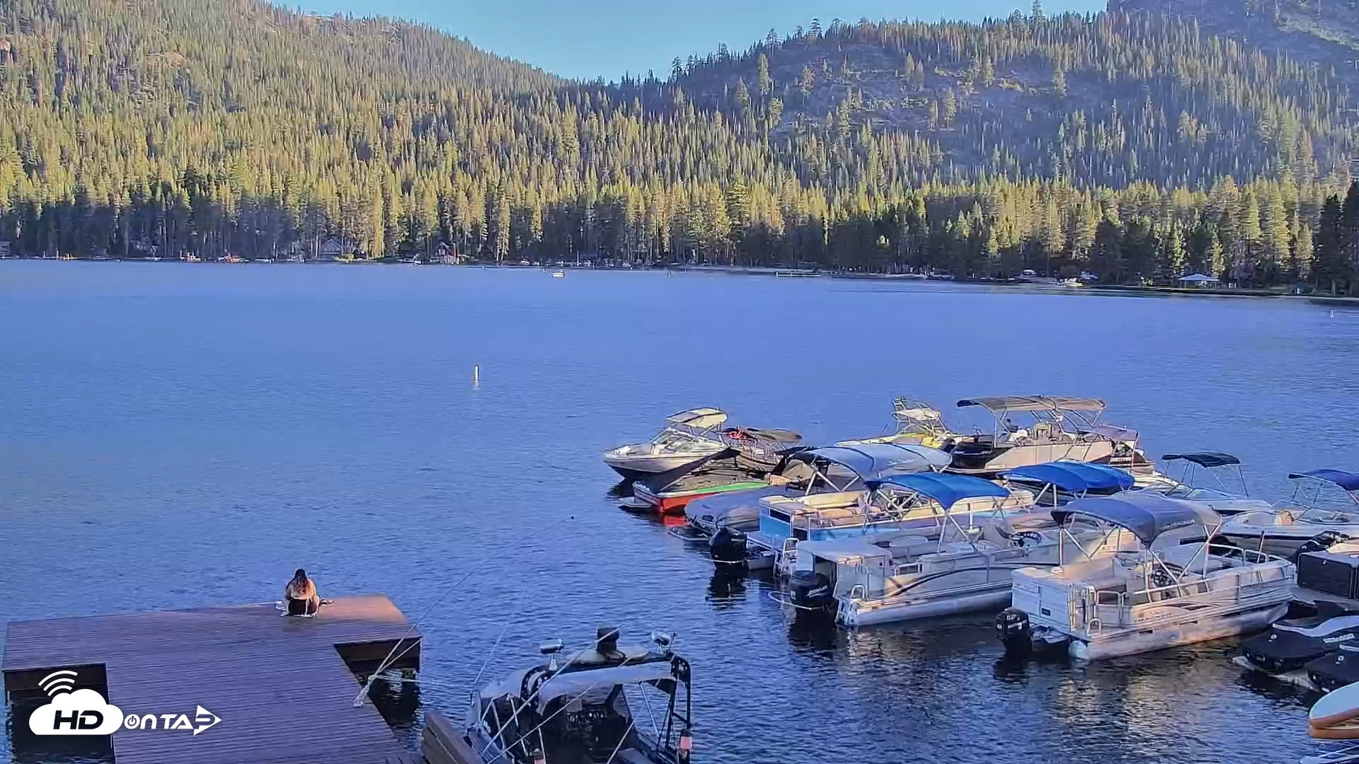 Snapshot of Donner Lake and Village Live Webcam taken Aug 14, 2025, 6:41pm PDT