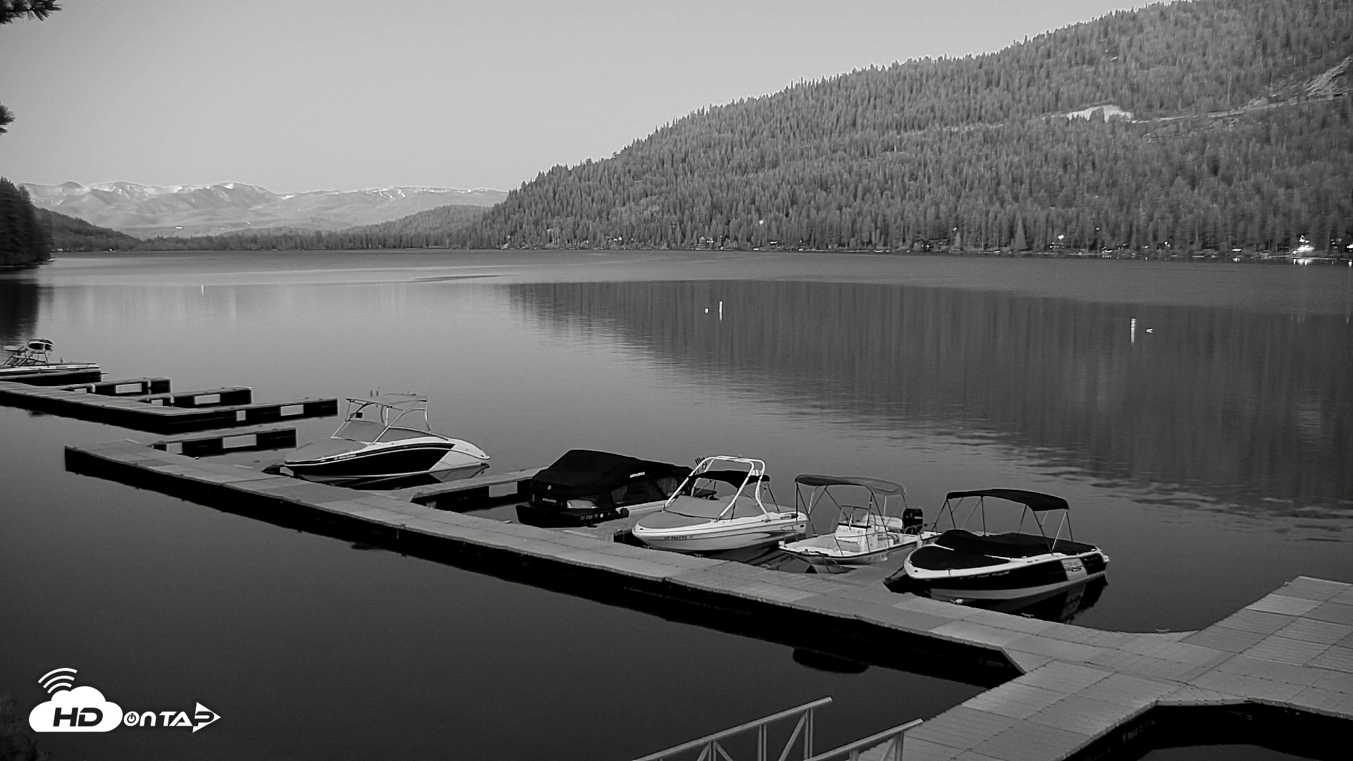 Snapshot of Donner Lake and Village Live Webcam taken May 28, 2025, 8:48pm PDT