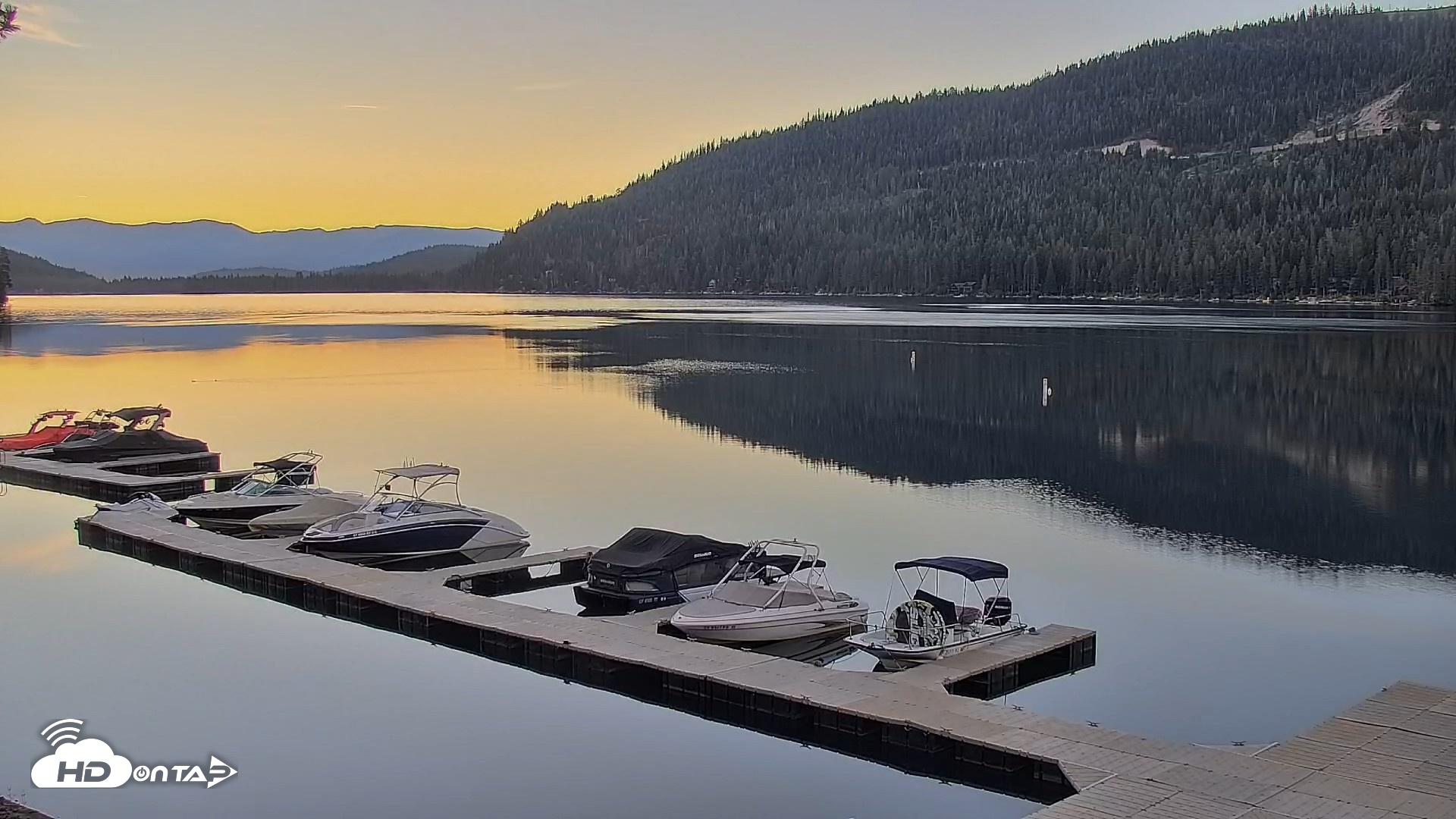 Snapshot of Donner Lake and Village Live Webcam taken Aug 20, 2026, 6:23am PDT