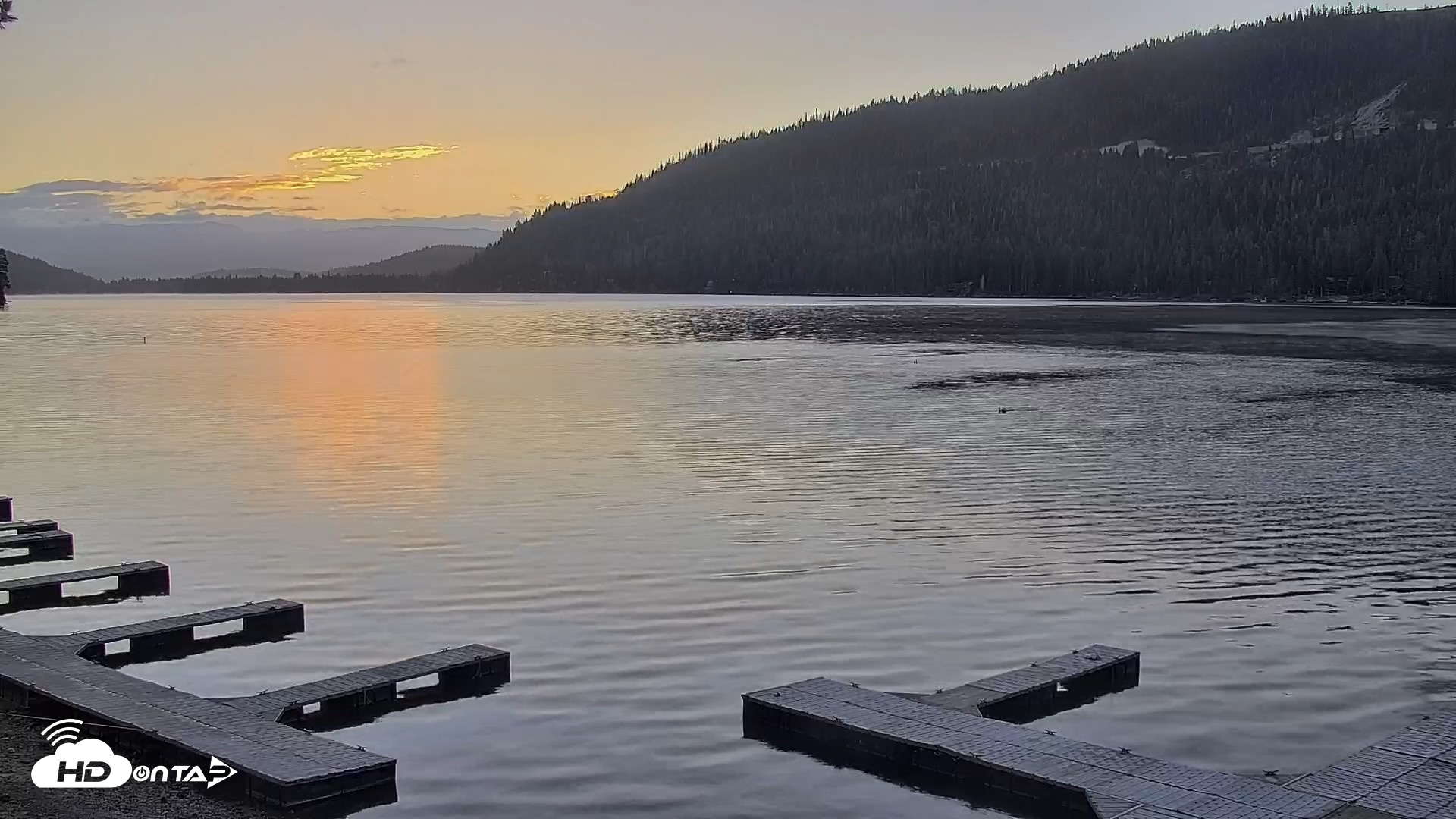 Snapshot of Donner Lake and Village Live Webcam taken Oct 12, 2026, 7:14am PDT