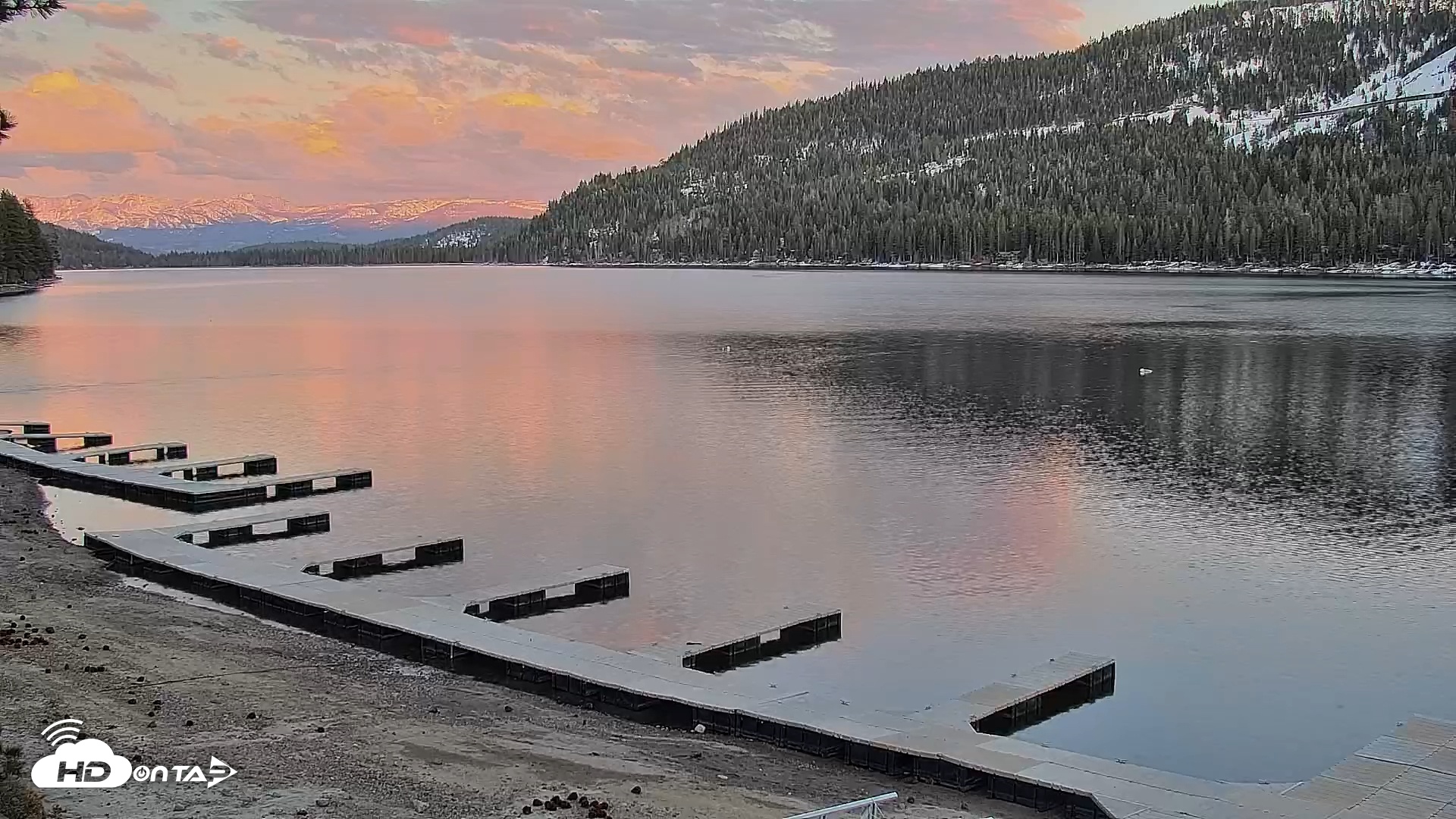 Snapshot of Donner Lake and Village Live Webcam taken Apr 12, 2025, 7:32pm PDT