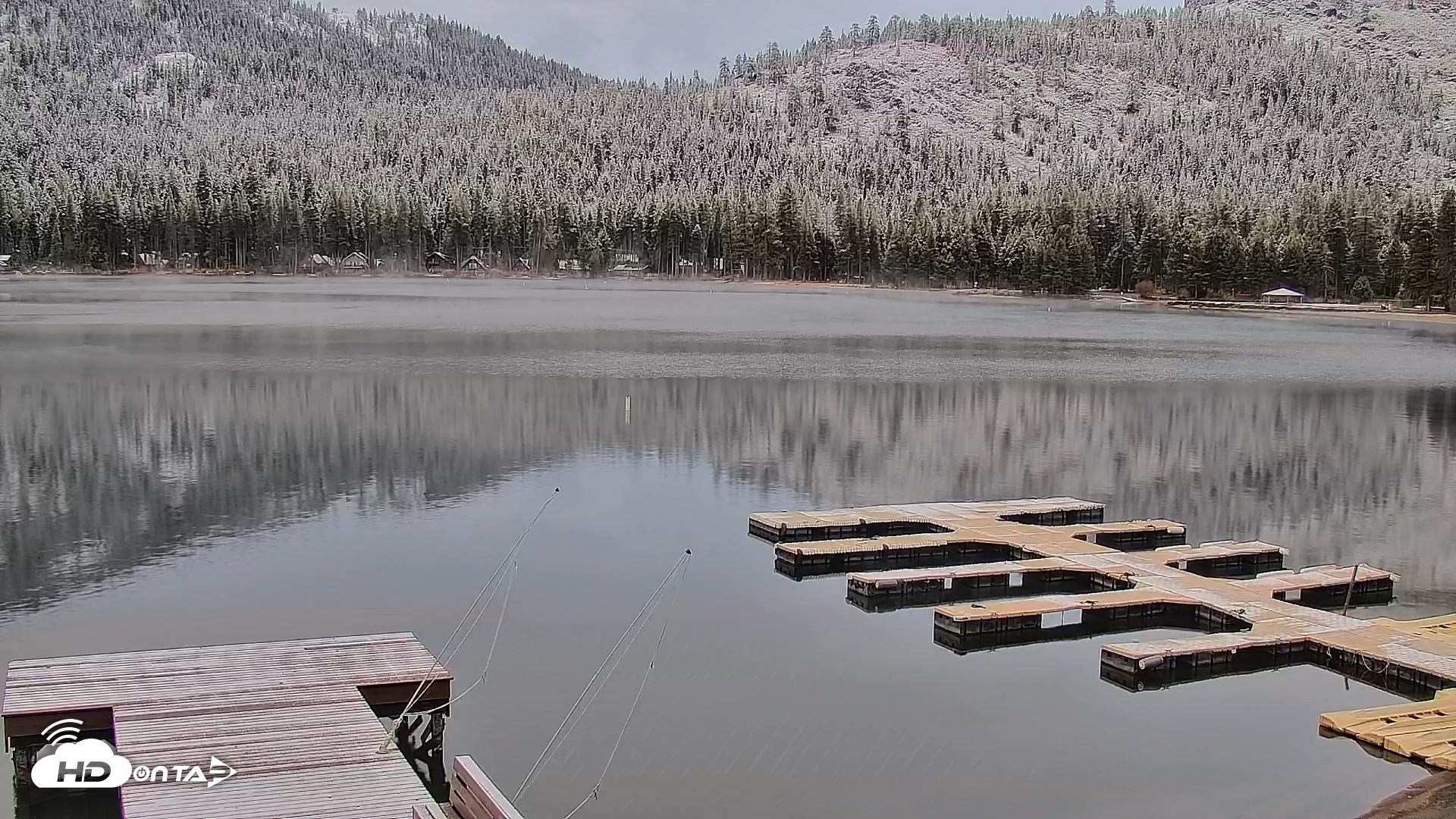 Snapshot of Donner Lake and Village Live Webcam taken Oct 15, 2025, 8:03am PDT