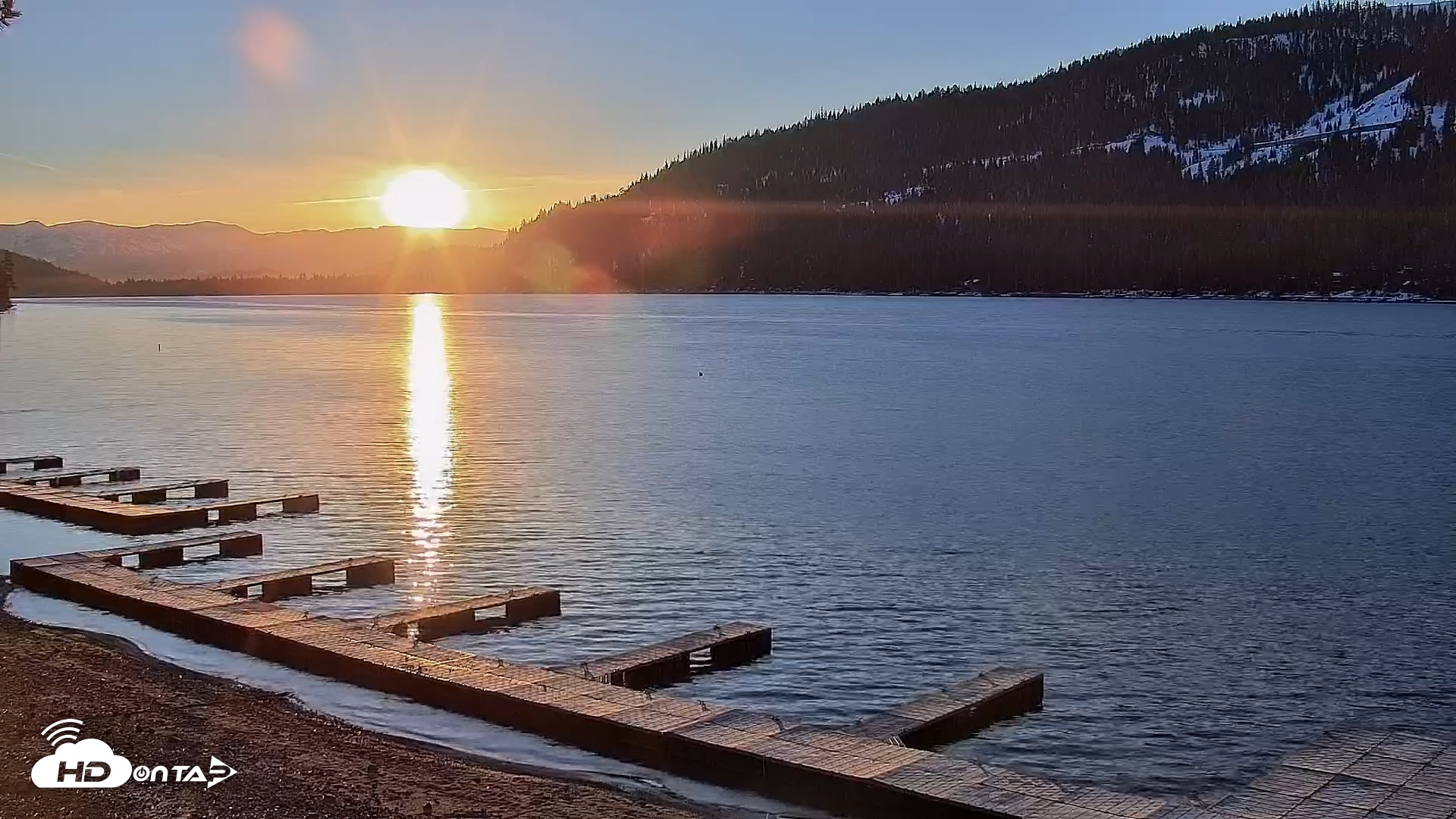 Snapshot of Donner Lake and Village Live Webcam taken Mar 6, 2026, 6:46am PST