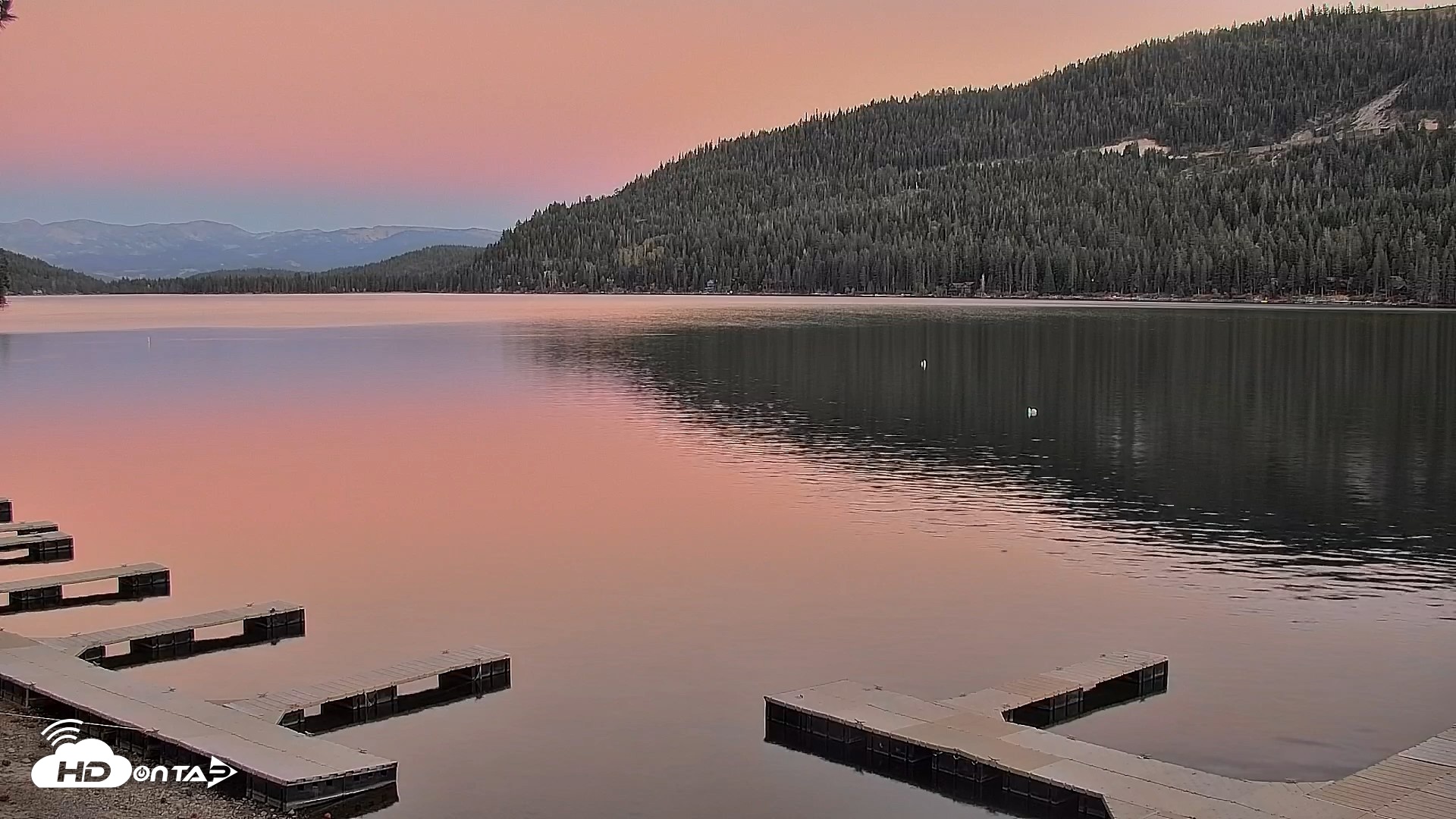 Snapshot of Donner Lake and Village Live Webcam taken Oct 18, 2026, 6:27pm PDT
