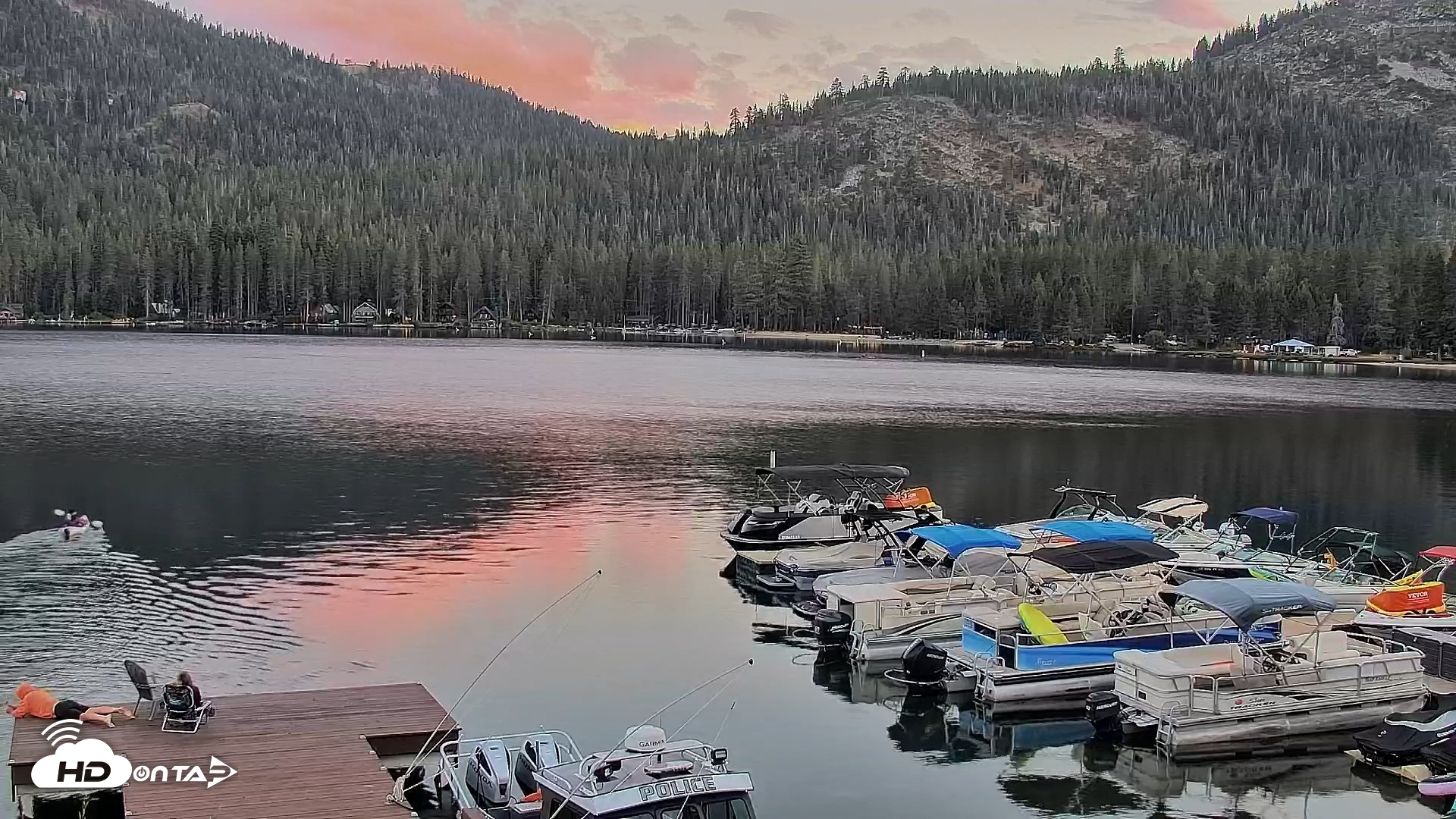 Snapshot of Donner Lake and Village Live Webcam taken Aug 28, 2026, 8:02pm PDT