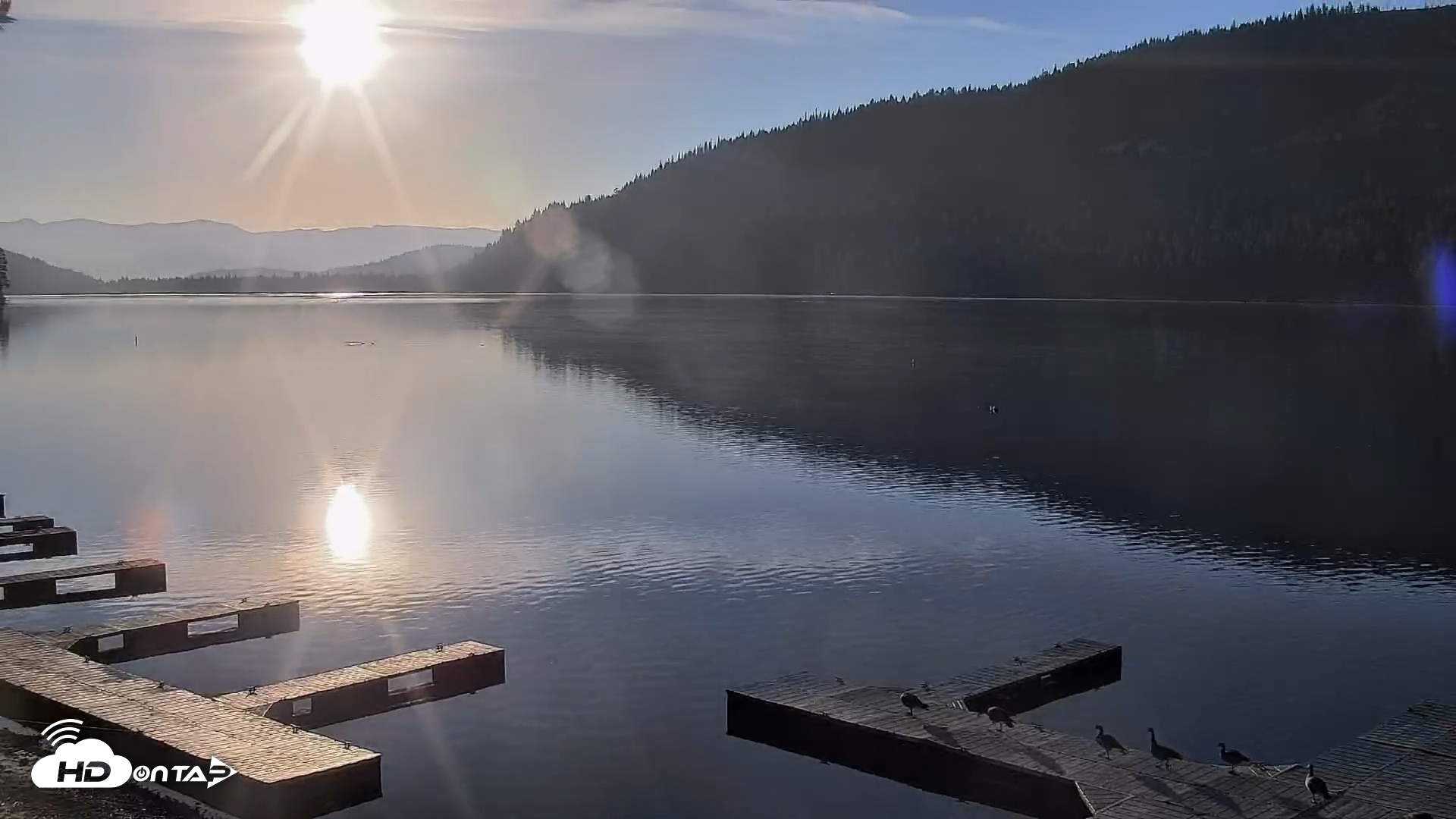 Snapshot of Donner Lake and Village Live Webcam taken Sep 22, 2026, 7:37am PDT