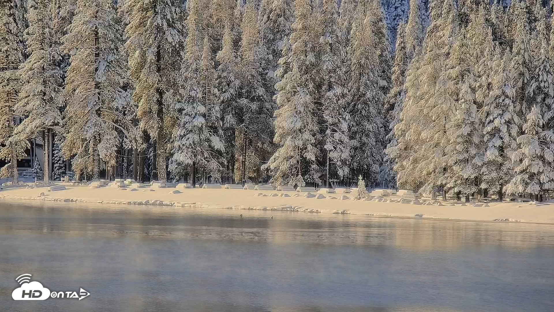 Snapshot of Donner Lake and Village Live Webcam taken Dec 27, 2025, 9:04am PST