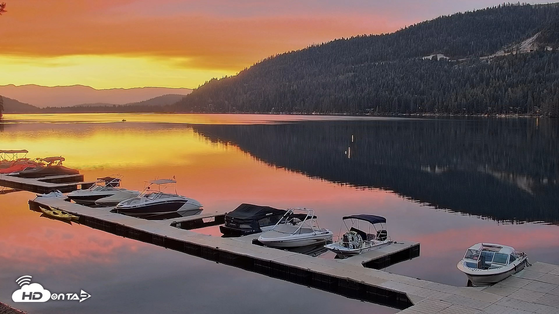 Snapshot of Donner Lake and Village Live Webcam taken Aug 25, 2026, 6:15am PDT