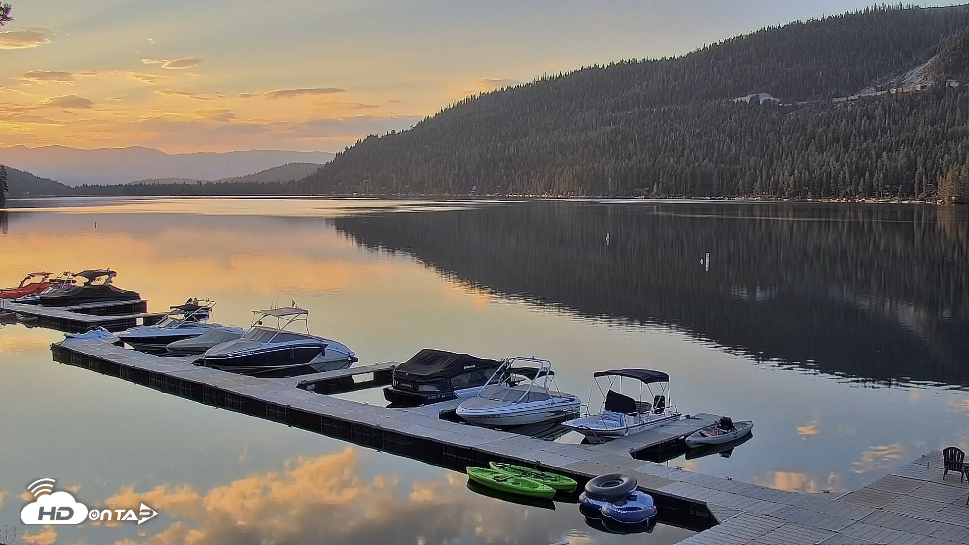 Snapshot of Donner Lake and Village Live Webcam taken Aug 11, 2026, 6:30am PDT