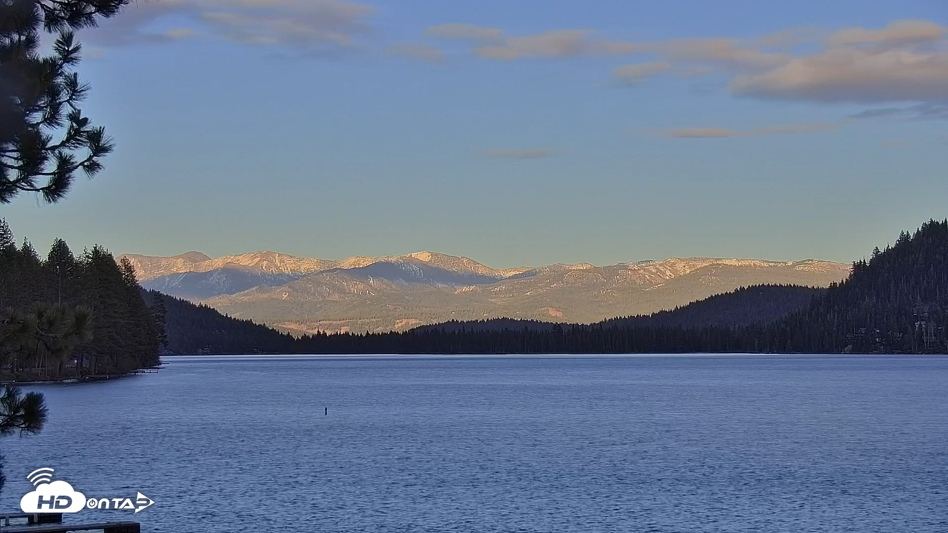 Snapshot of Donner Lake and Village Live Webcam taken Apr 20, 2026, 7:03pm PDT
