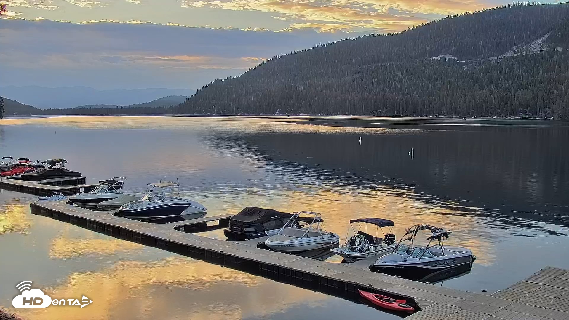 Snapshot of Donner Lake and Village Live Webcam taken Aug 22, 2026, 6:59am PDT