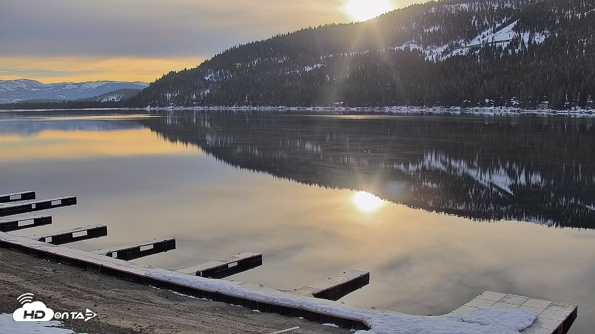 Snapshot of Donner Lake and Village Live Webcam taken Jan 27, 2026, 8:05am PST
