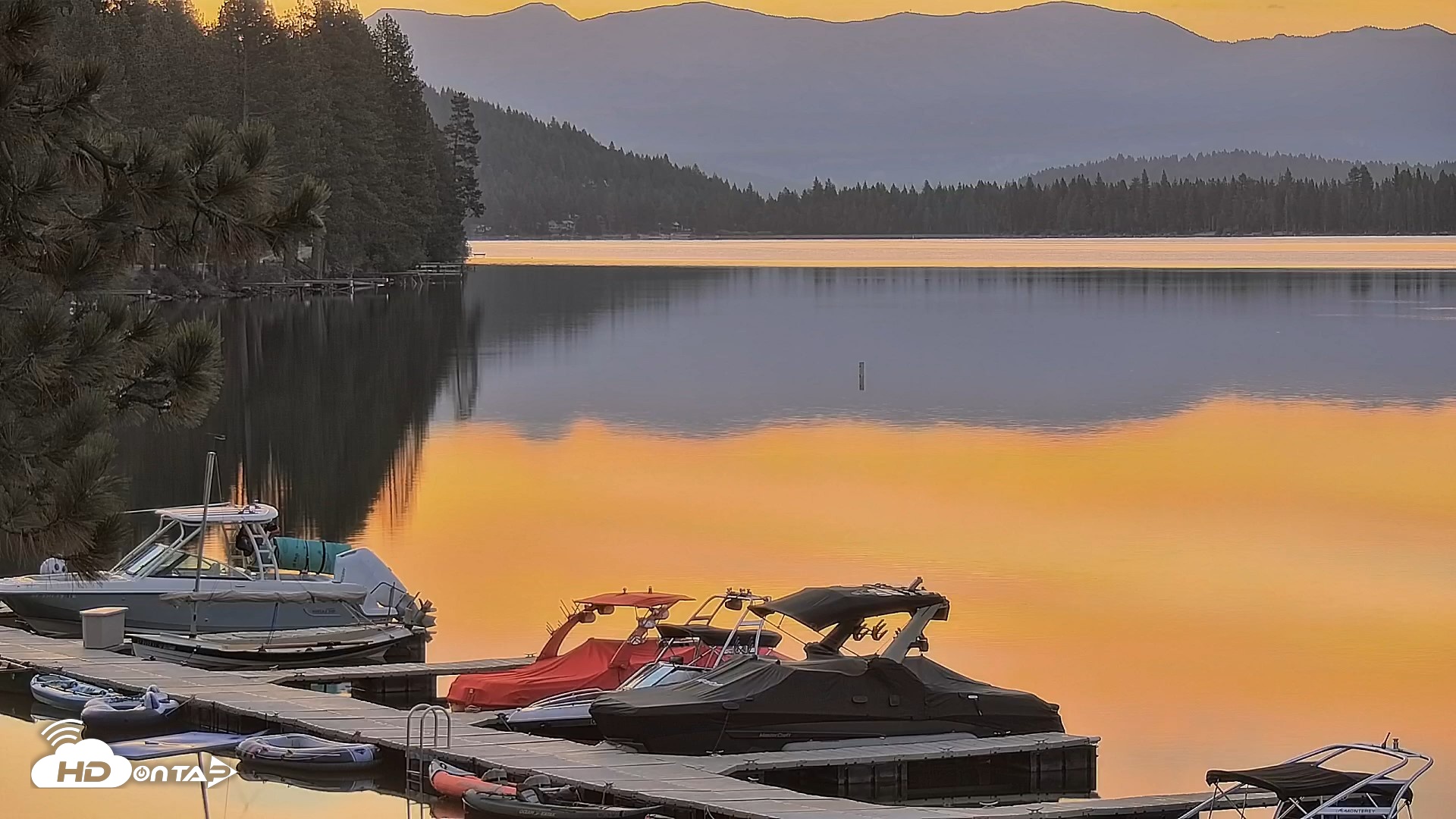 Snapshot of Donner Lake and Village Live Webcam taken Aug 12, 2026, 6:09am PDT
