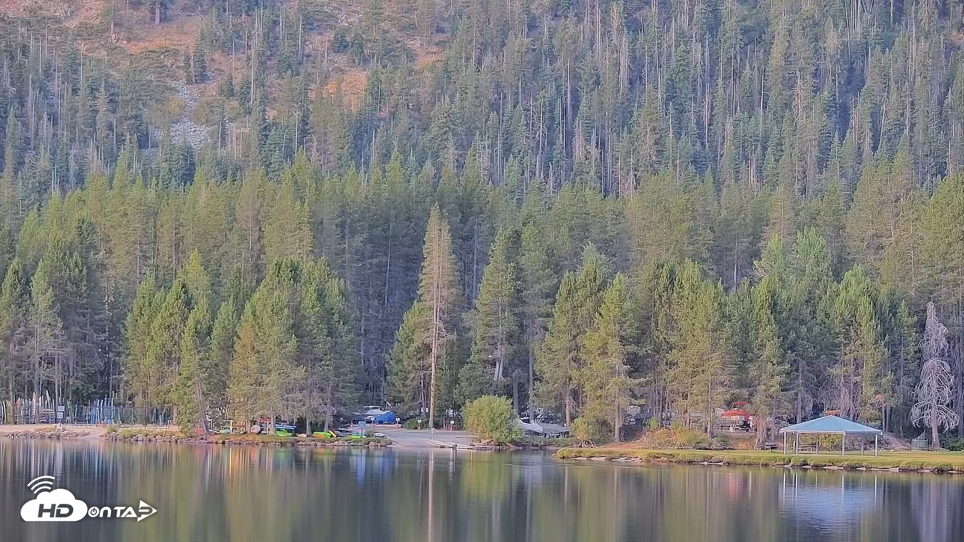 Snapshot of Donner Lake and Village Live Webcam taken Aug 19, 2026, 6:36am PDT