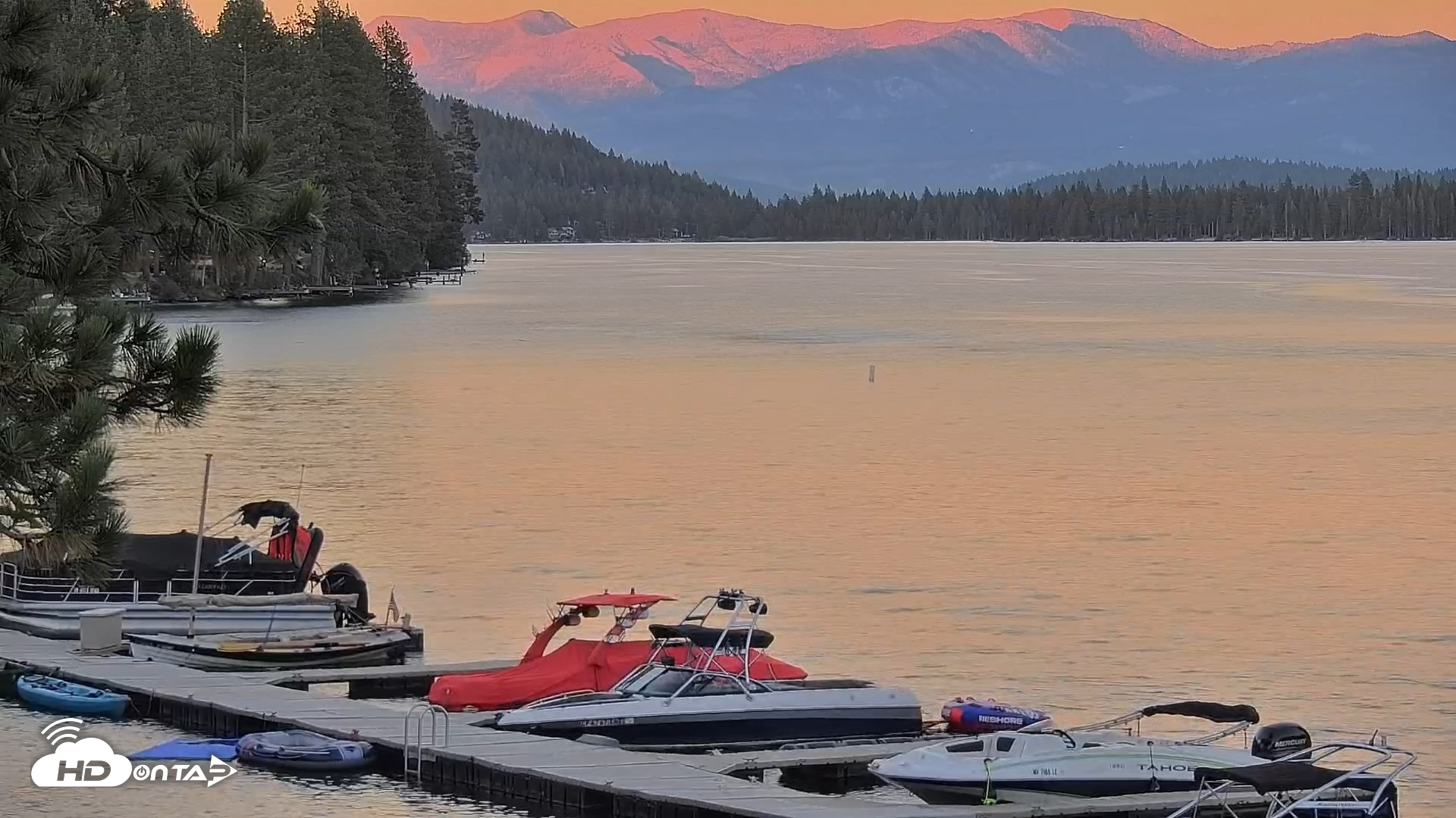 Snapshot of Donner Lake and Village Live Webcam taken Jul 31, 2026, 8:14pm PDT