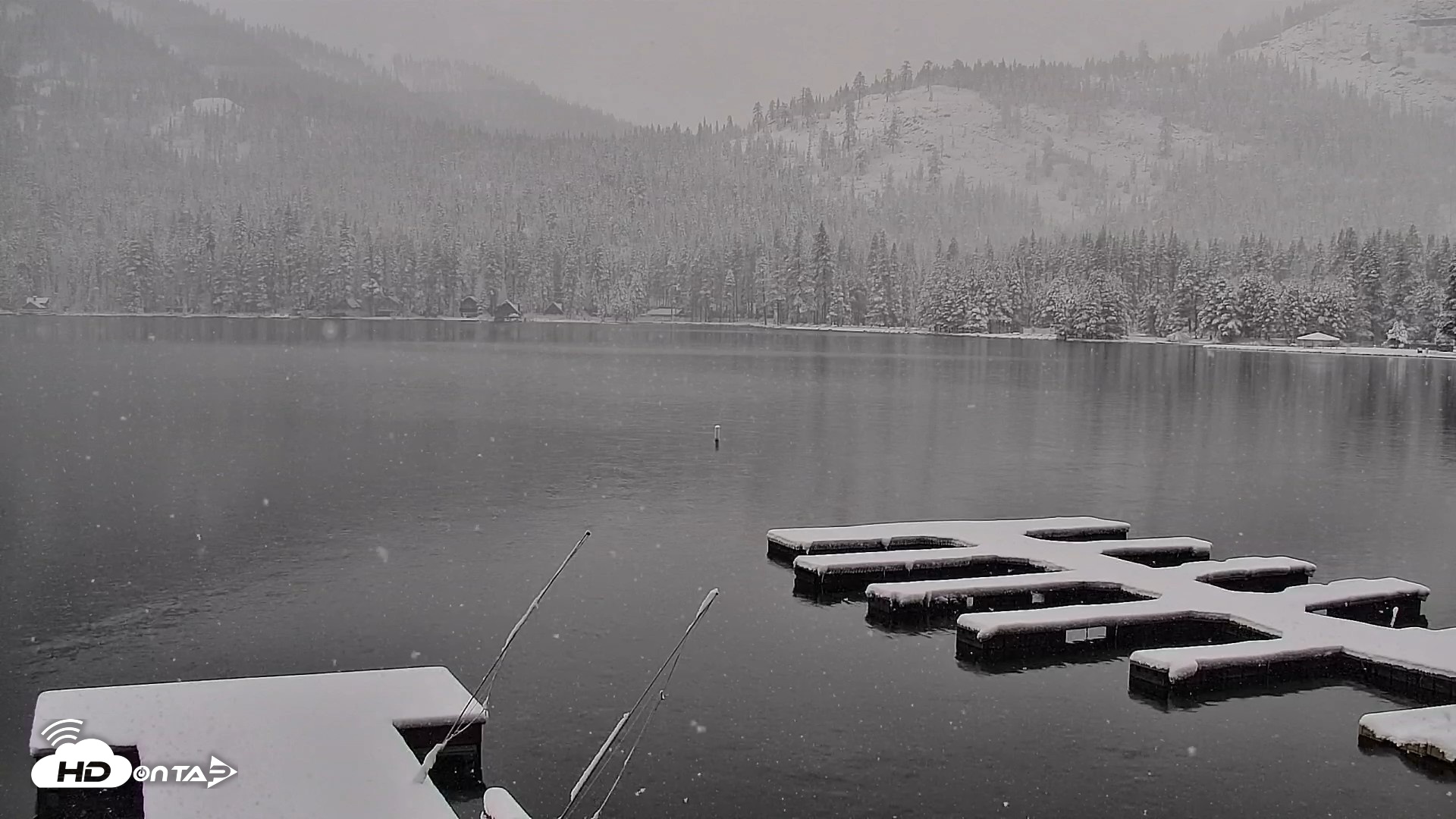Snapshot of Donner Lake and Village Live Webcam taken Apr 12, 2026, 8:39am PDT