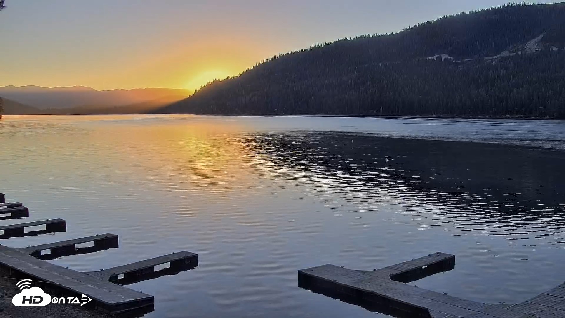Snapshot of Donner Lake and Village Live Webcam taken Oct 18, 2026, 7:30am PDT