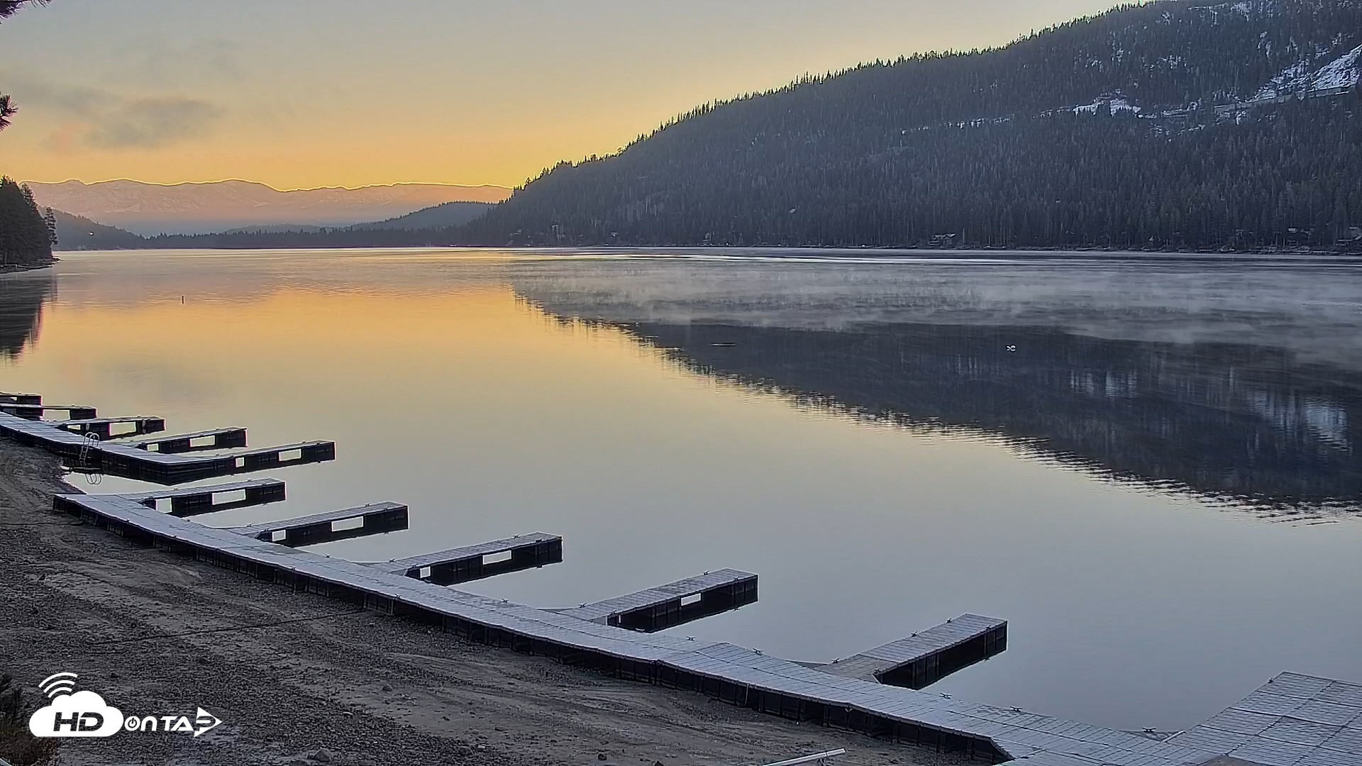 Snapshot of Donner Lake and Village Live Webcam taken Nov 25, 2025, 7:08am PST