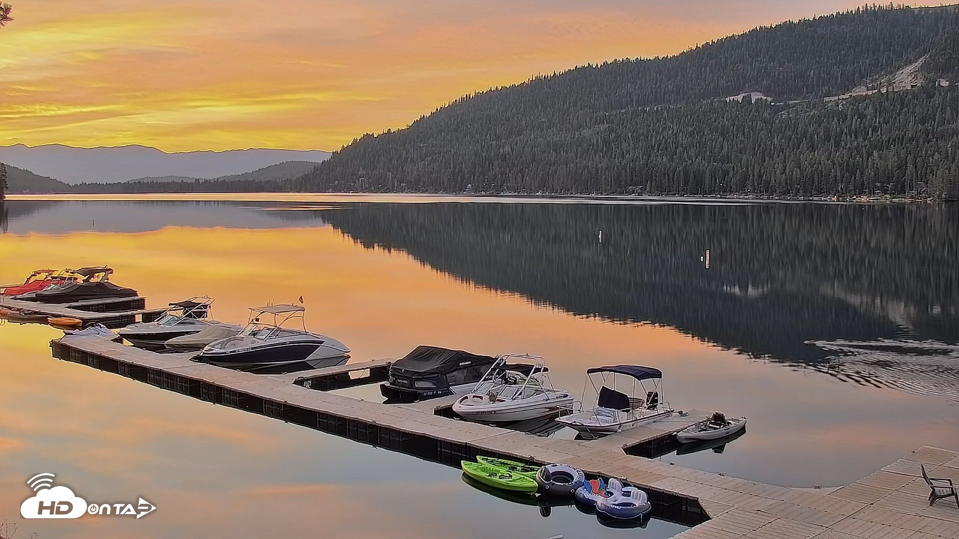 Snapshot of Donner Lake and Village Live Webcam taken Aug 12, 2026, 6:09am PDT