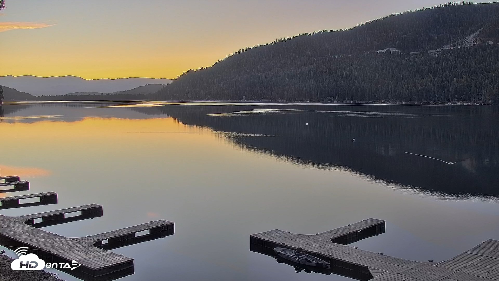 Snapshot of Donner Lake and Village Live Webcam taken Sep 16, 2026, 6:38am PDT