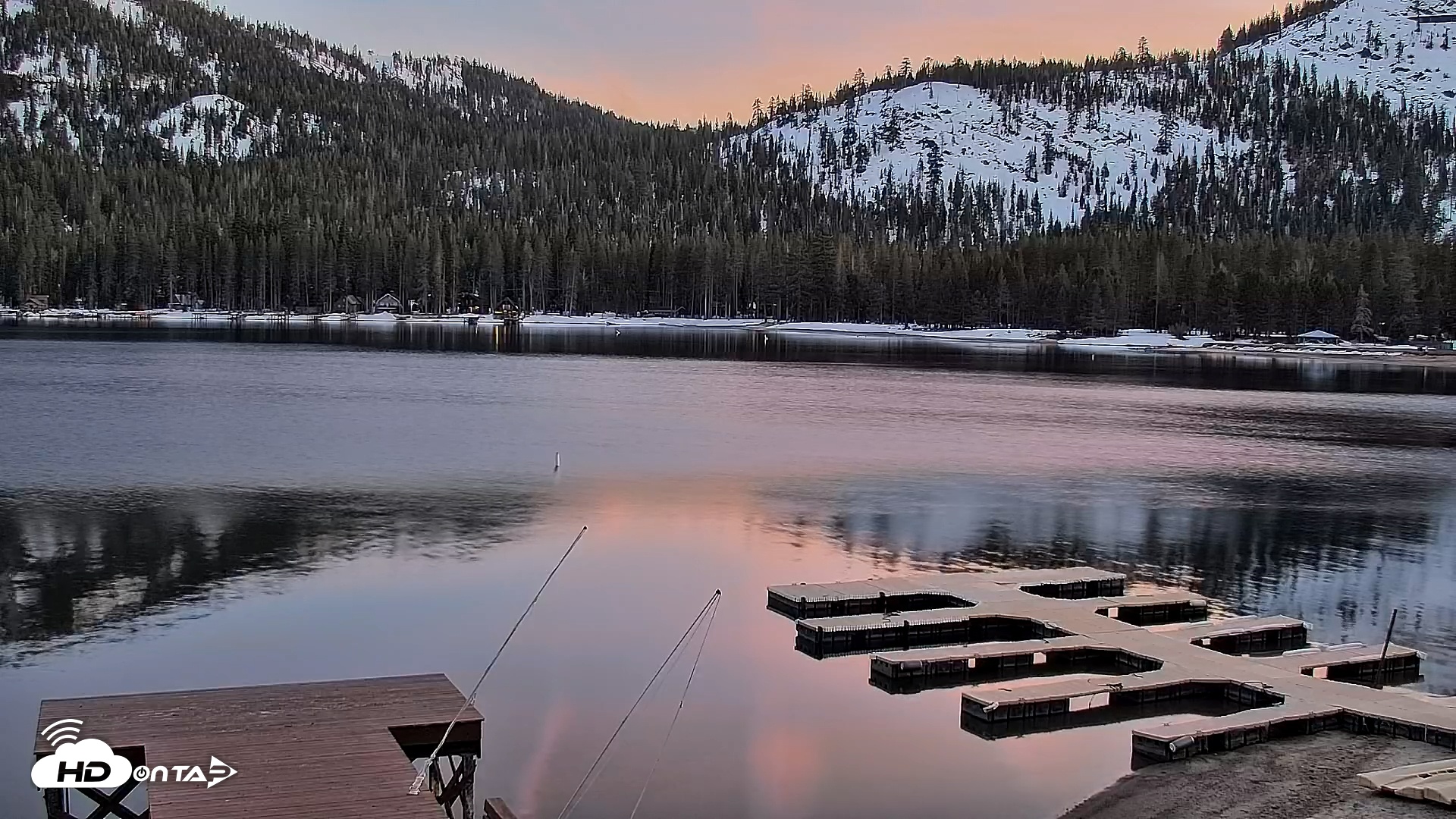 Snapshot of Donner Lake and Village Live Webcam taken Mar 10, 2026, 7:16pm PDT