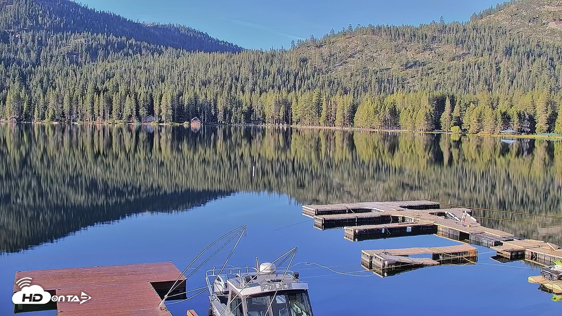 Snapshot of Donner Lake and Village Live Webcam taken May 20, 2026, 6:58am PDT