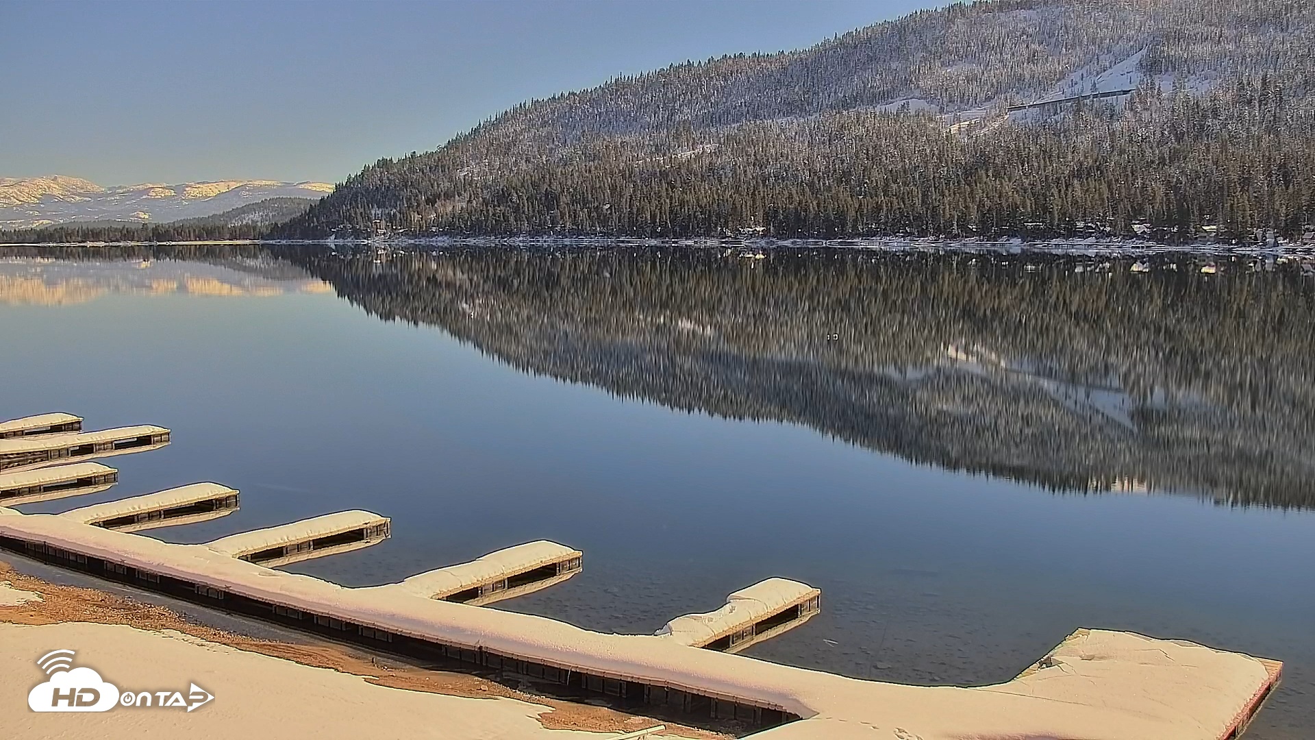 Snapshot of Donner Lake and Village Live Webcam taken Jan 9, 2026, 12:21pm PST