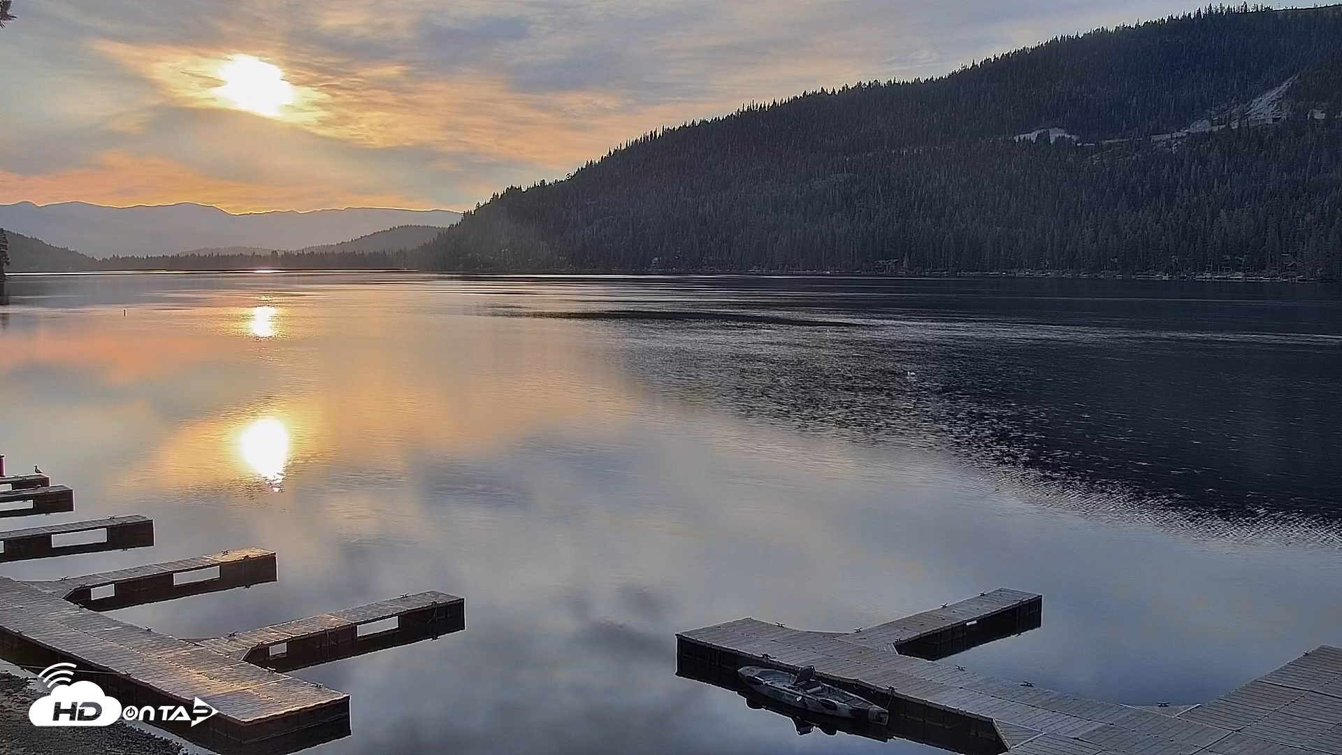 Snapshot of Donner Lake and Village Live Webcam taken Sep 20, 2026, 7:29am PDT
