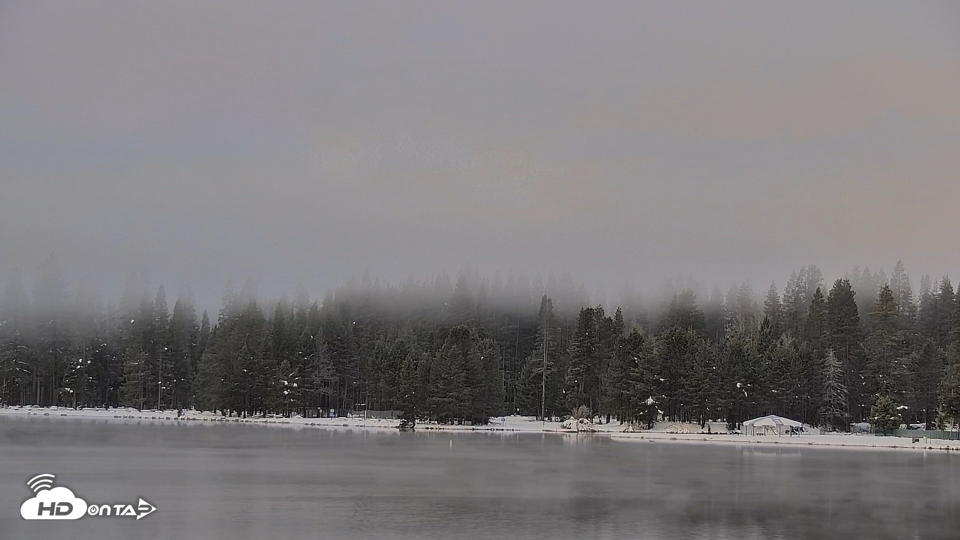 Snapshot of Donner Lake and Village Live Webcam taken Apr 14, 2026, 7:11am PDT