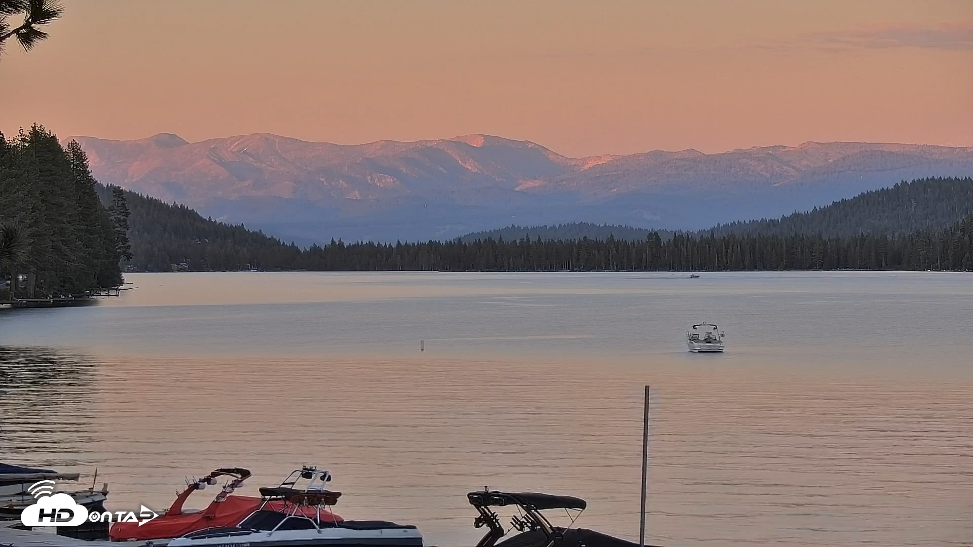 Snapshot of Donner Lake and Village Live Webcam taken Jun 28, 2025, 8:26pm PDT