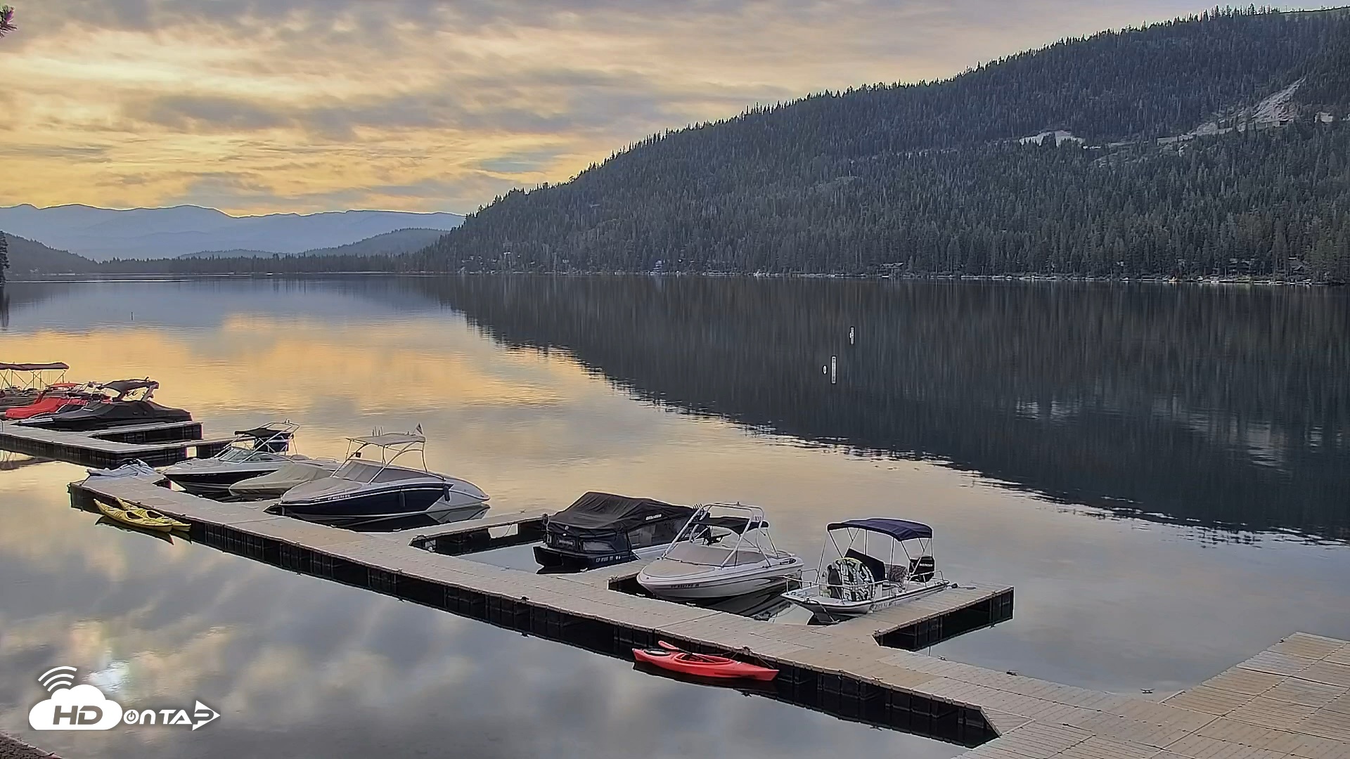 Snapshot of Donner Lake and Village Live Webcam taken Aug 24, 2026, 7:47am PDT