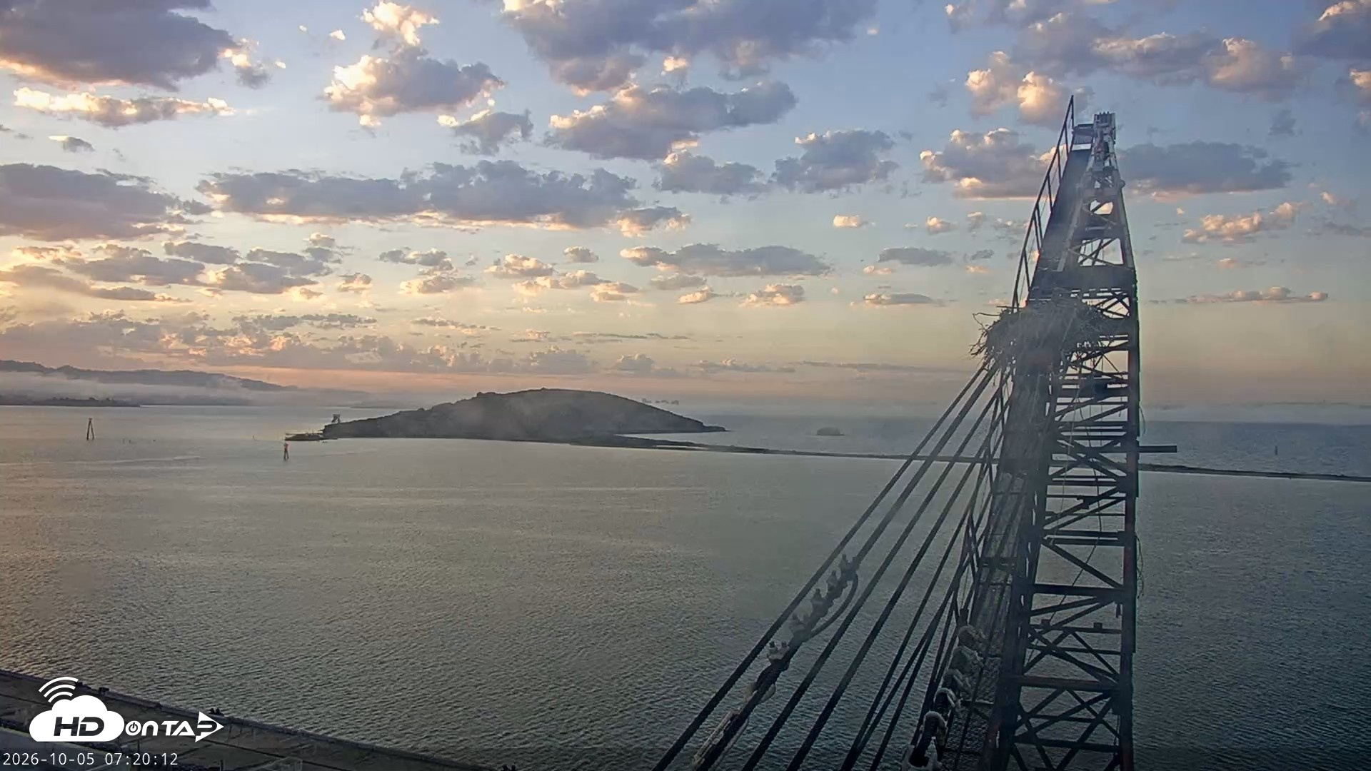 Snapshot of San Francisco Bay Osprey Nest Live Webcam taken Oct 5, 2026, 7:20am PDT