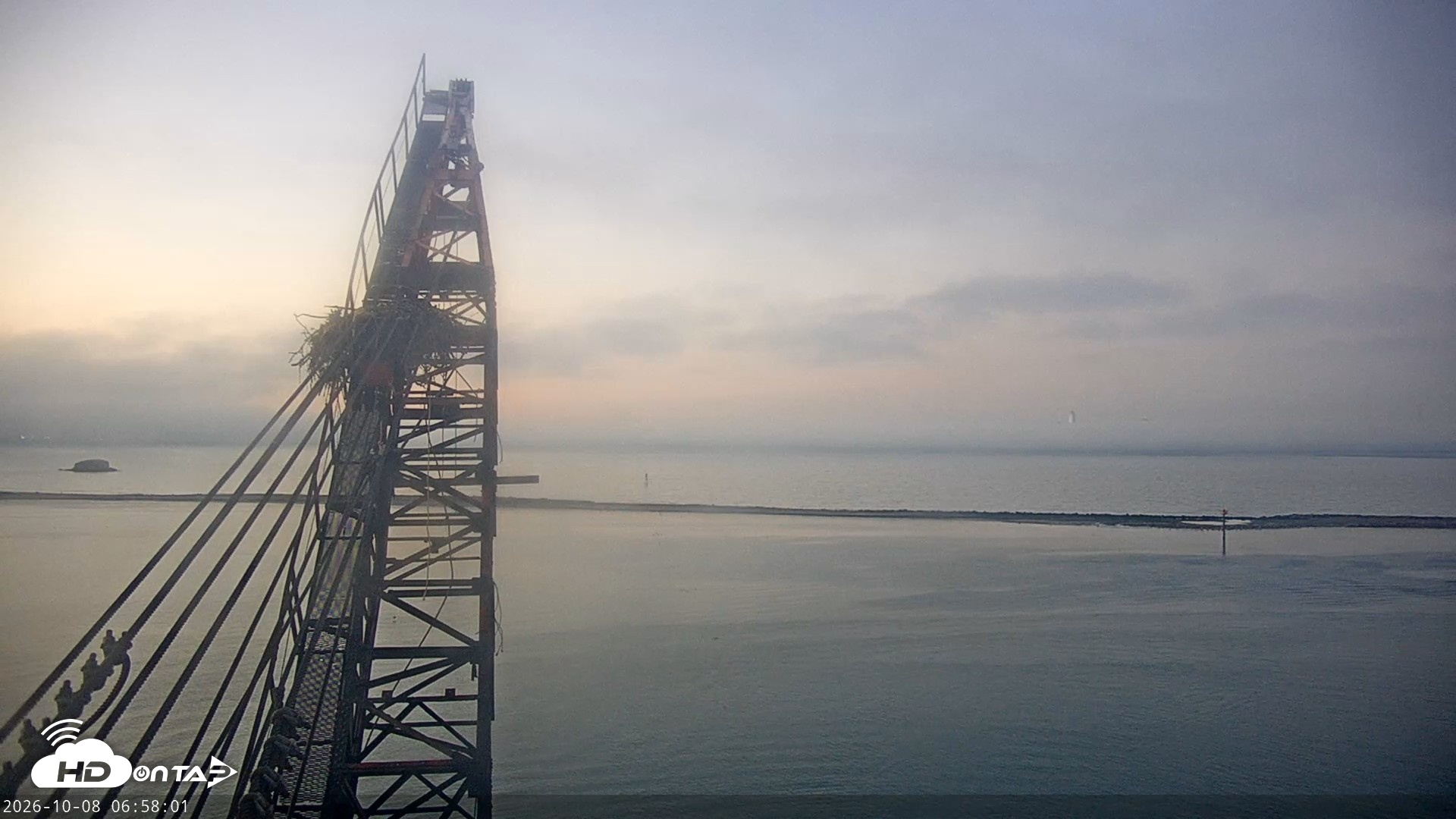 Snapshot of San Francisco Bay Osprey Nest Live Webcam taken Oct 8, 2026, 6:58am PDT