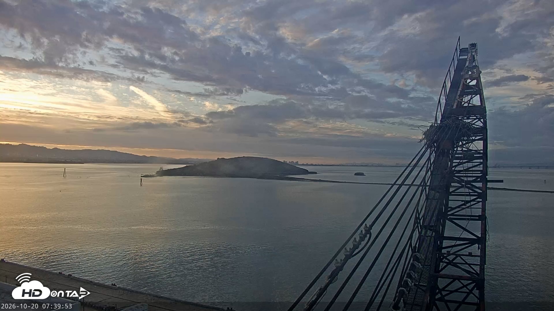 Snapshot of San Francisco Bay Osprey Nest Live Webcam taken Oct 20, 2026, 7:40am PDT