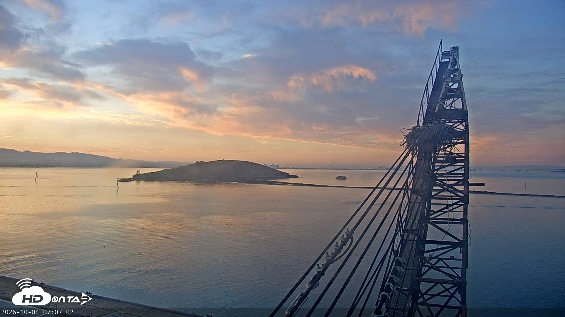 Snapshot of San Francisco Bay Osprey Nest Live Webcam taken Oct 4, 2026, 7:07am PDT