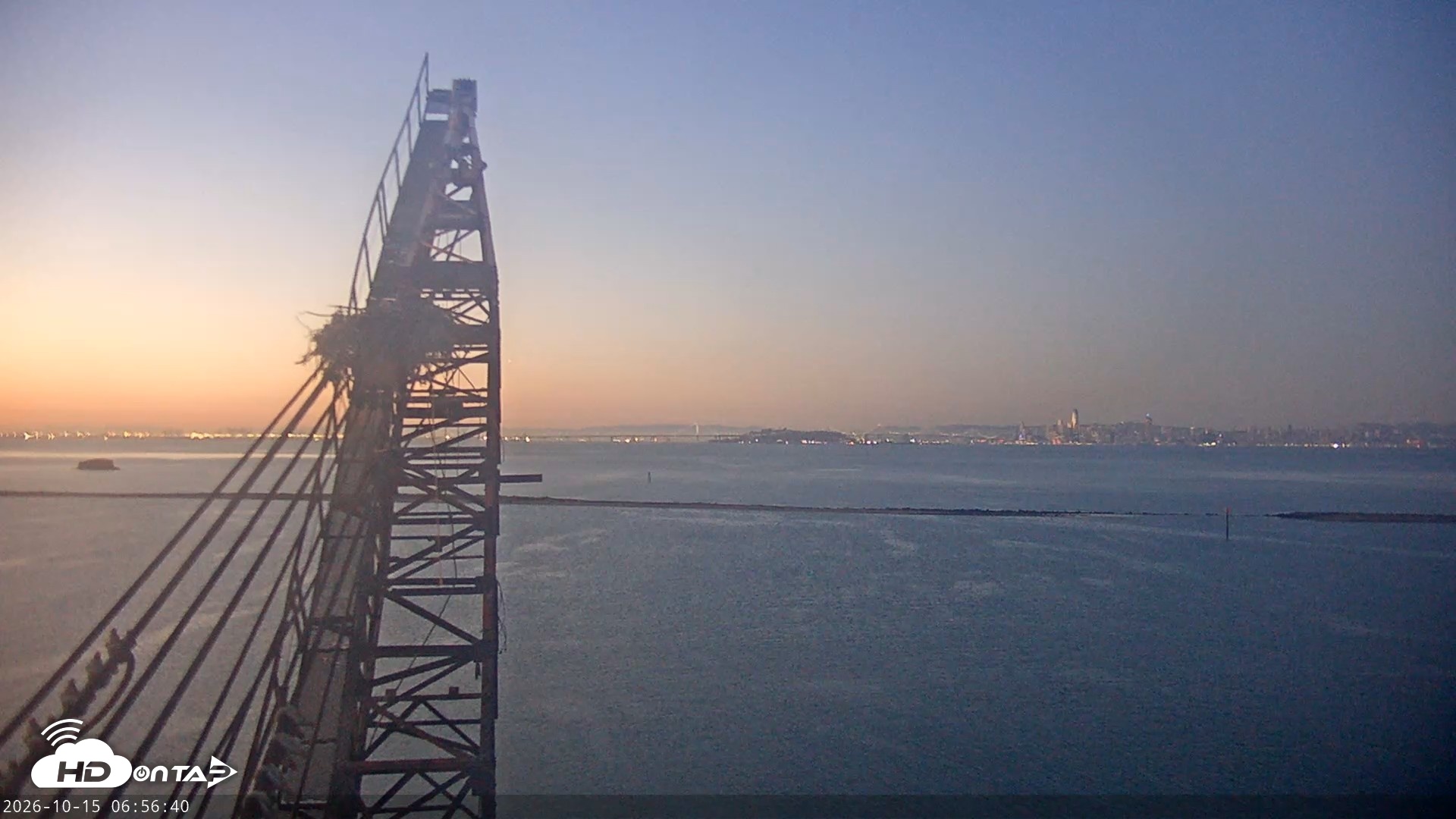Snapshot of San Francisco Bay Osprey Nest Live Webcam taken Oct 15, 2026, 6:57am PDT