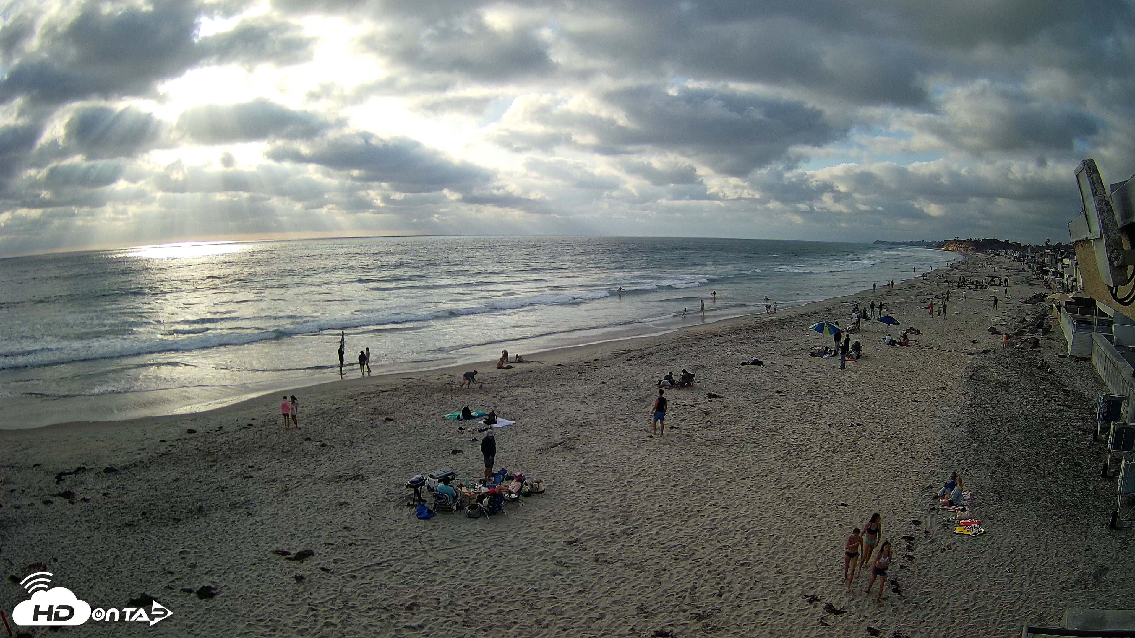 Snapshot of 17th St. Del Mar Beach - 4K NW View Live Cam taken May 23, 2026, 6:16pm PDT