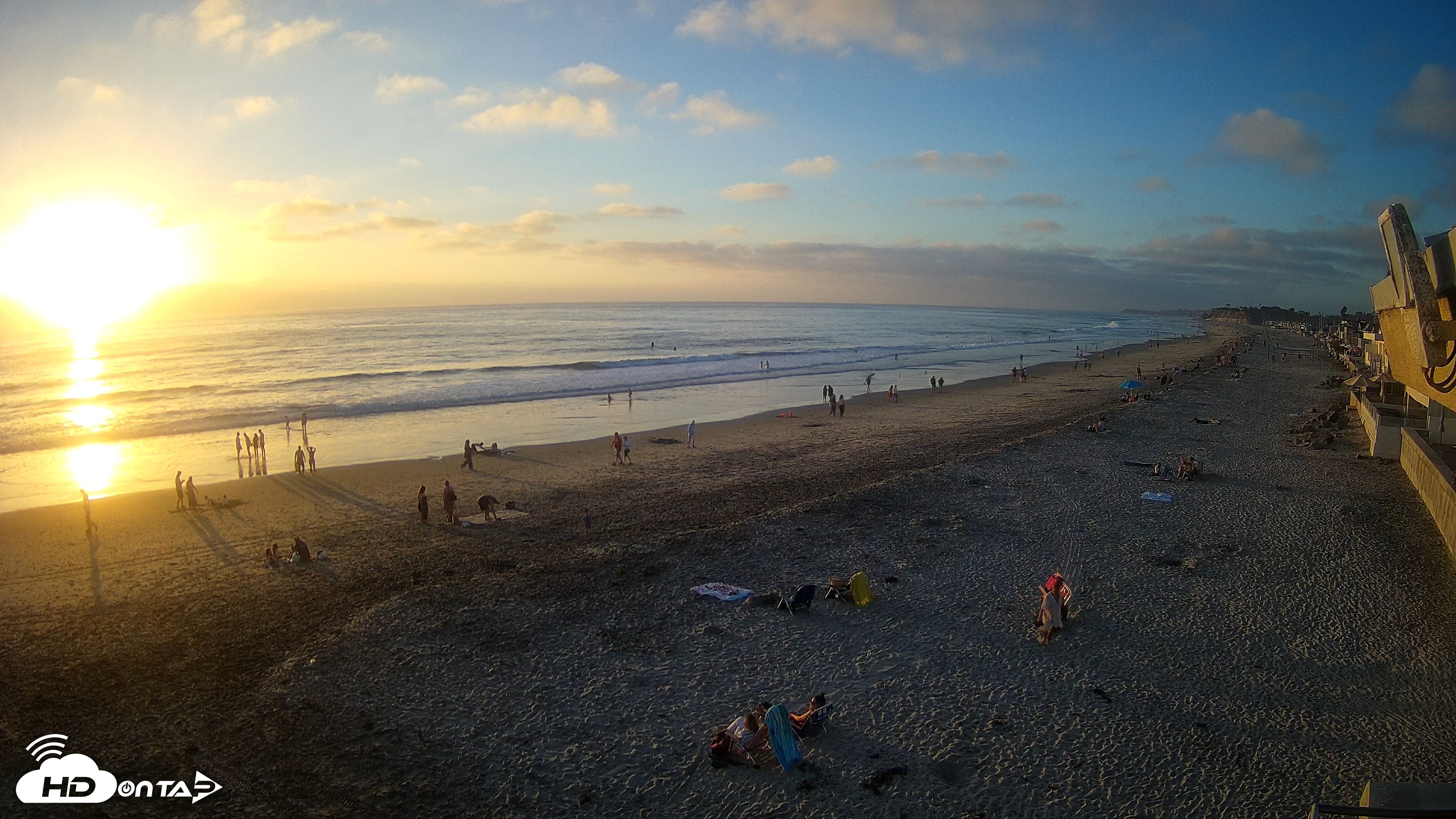 Snapshot of 17th St. Del Mar Beach - 4K NW View Live Cam taken Sep 13, 2026, 6:41pm PDT